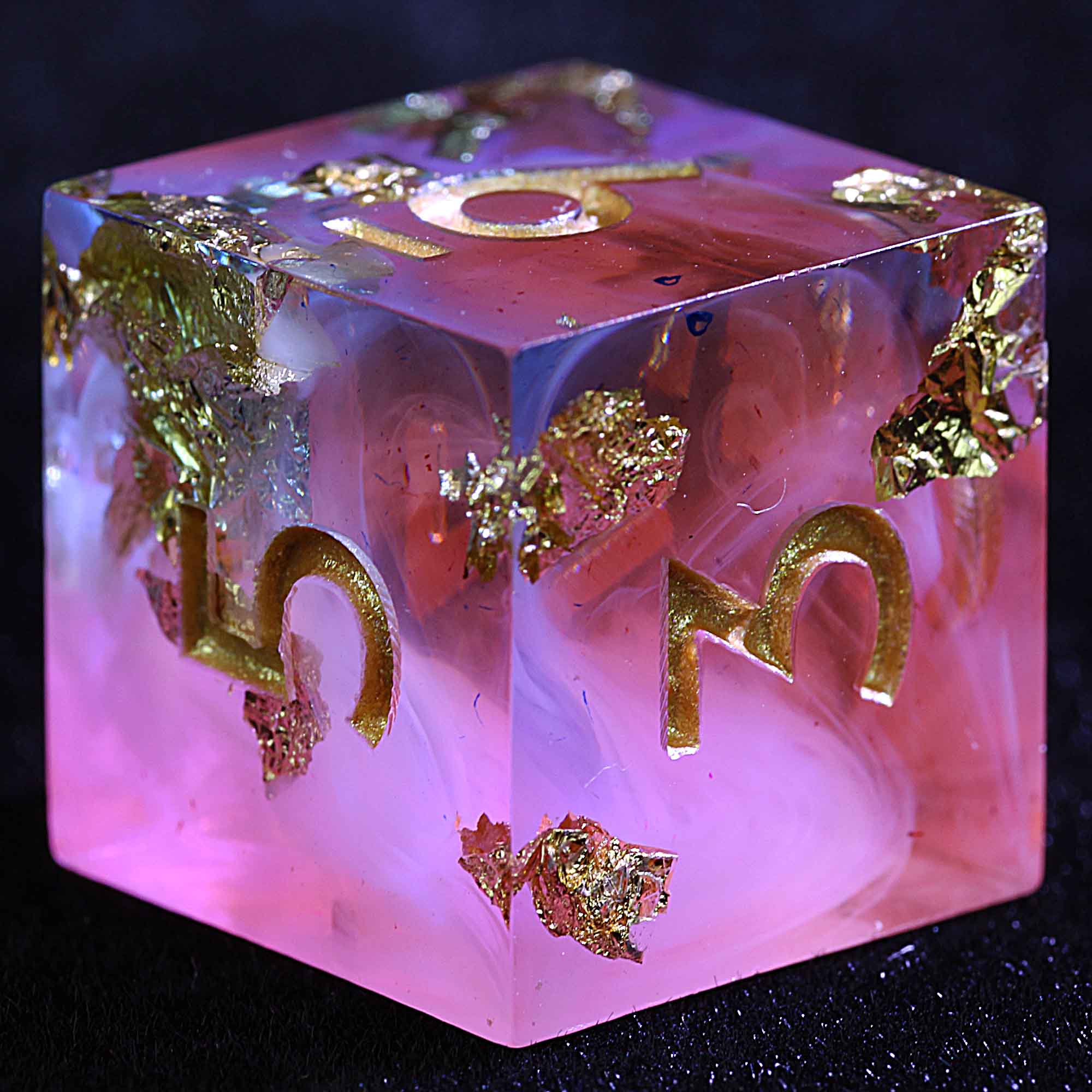 9 Polyhedral Resin DD Dice Set Gilded Fusion Confetti