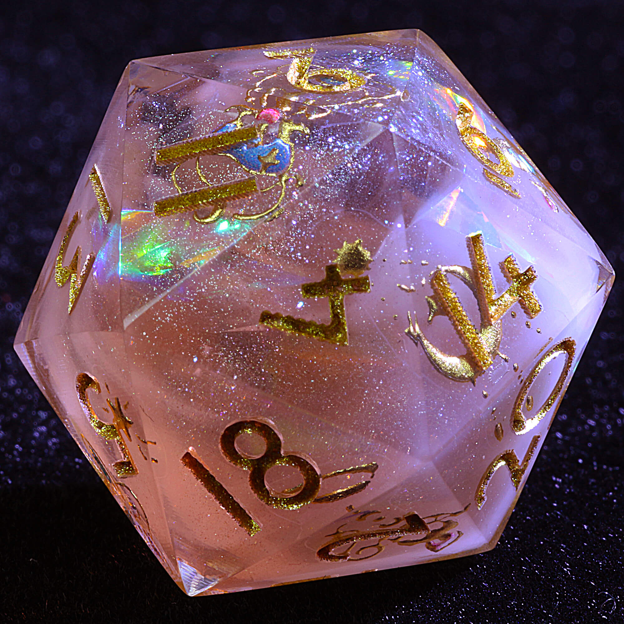 9 Polyhedral Resin Dice D and D Sets Gold Coffee - Dice of Dragons
