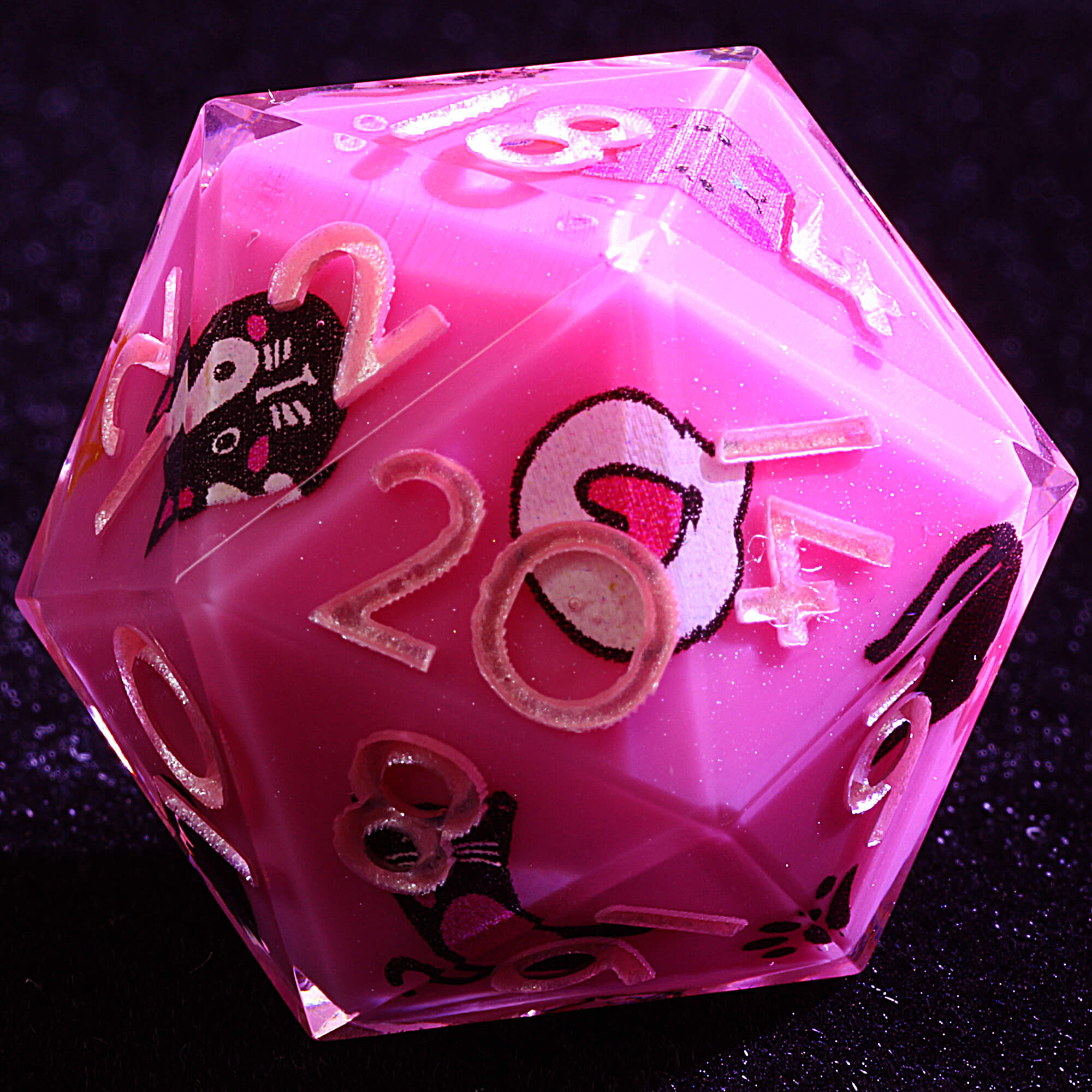 9 Polyhedral Resin Dice D and D Set Pop Cat - Dice of Dragons