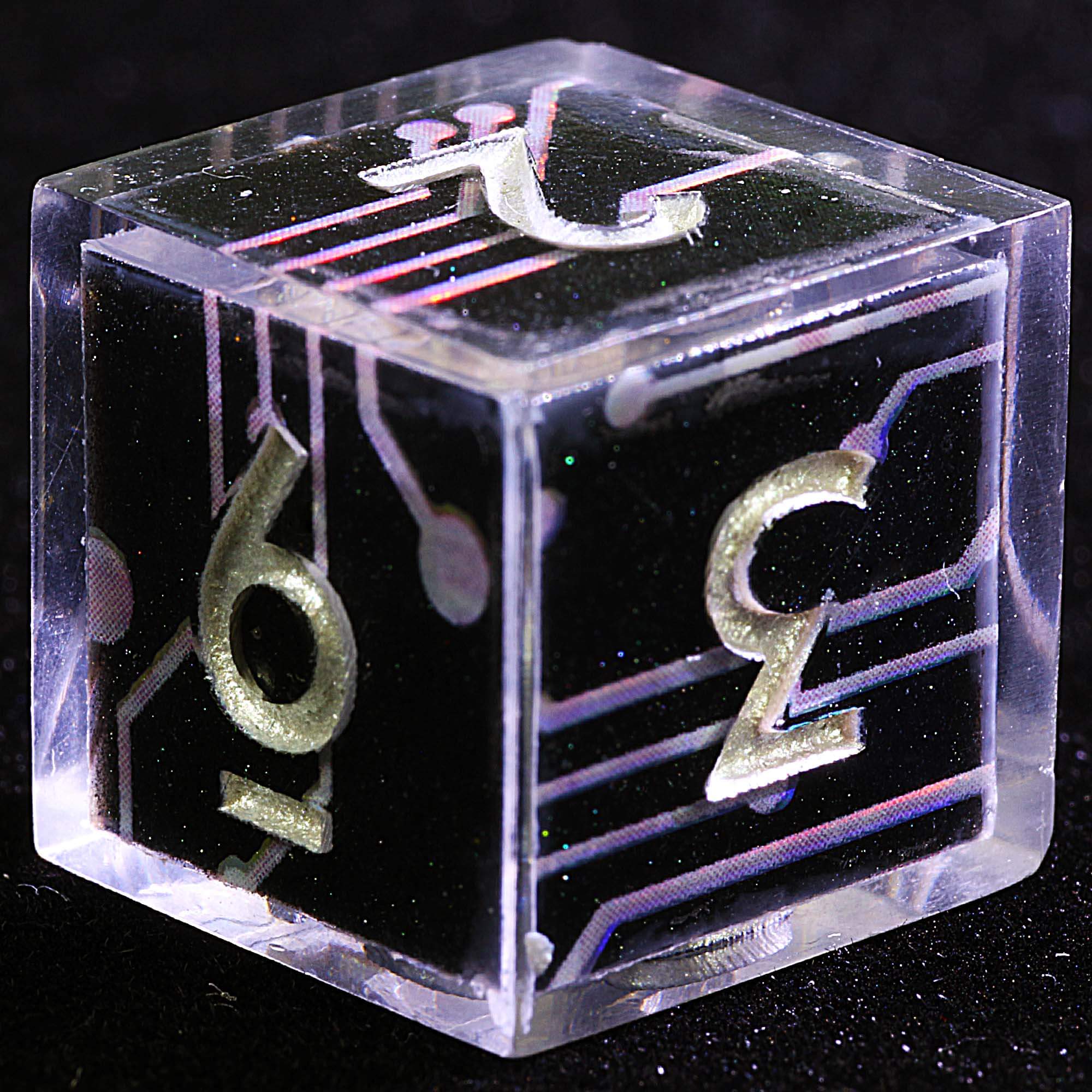 9 Polyhedral Resin Dice D and D Set Circuit Waves - Dice of Dragons