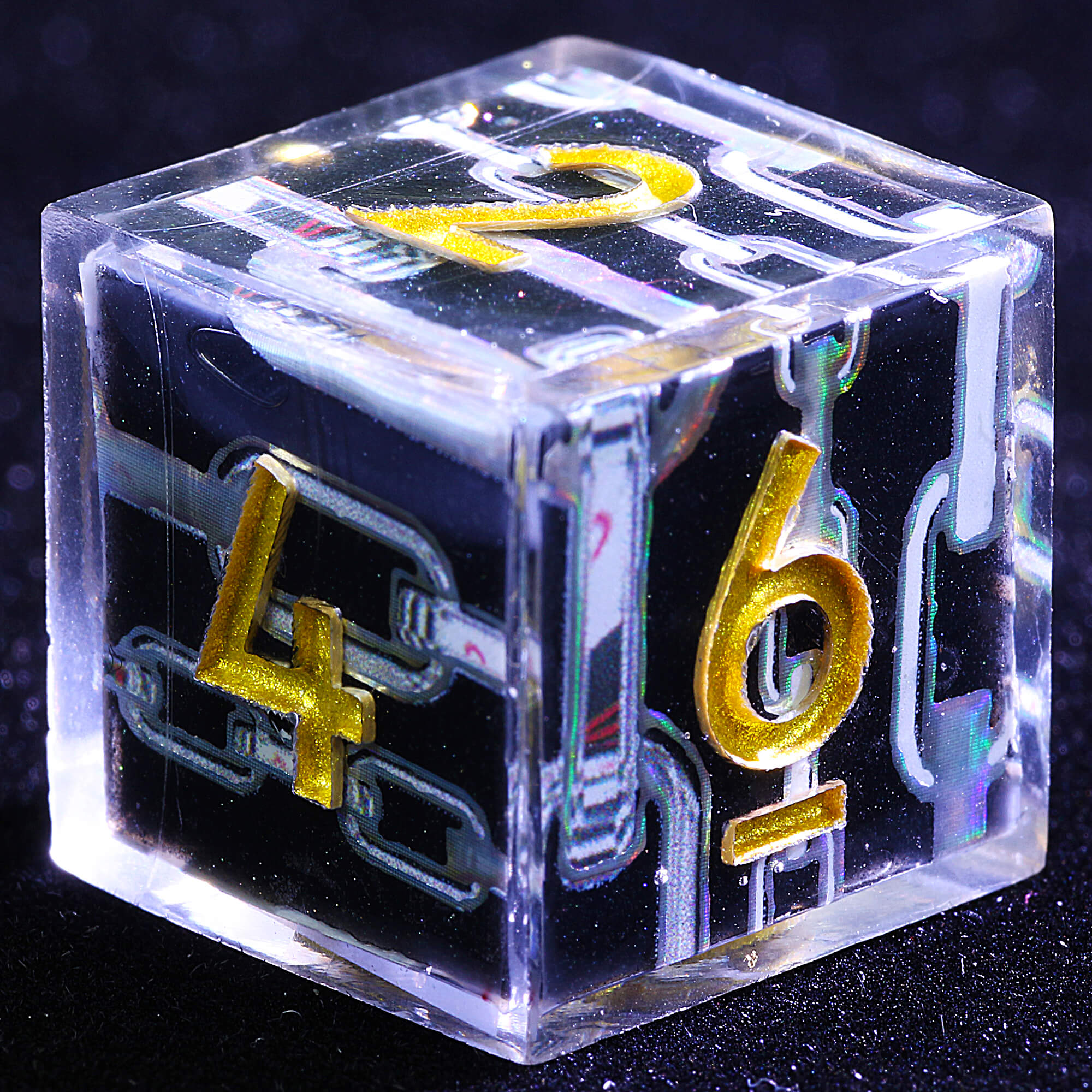 9 Polyhedral Resin Dice D and D Sets Laser Chain - Dice of Dragons