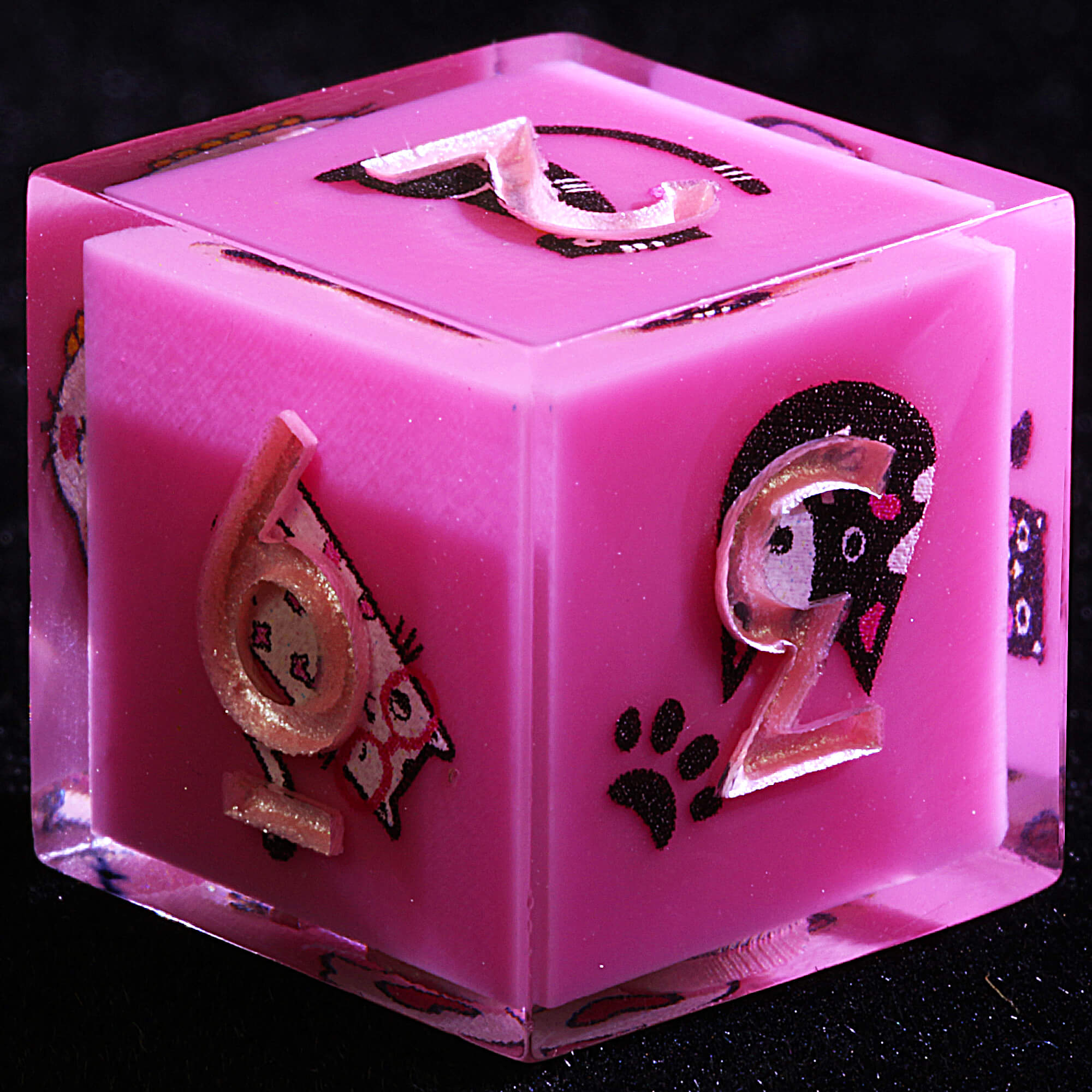 9 Polyhedral Resin Dice D and D Set Pop Cat - Dice of Dragons