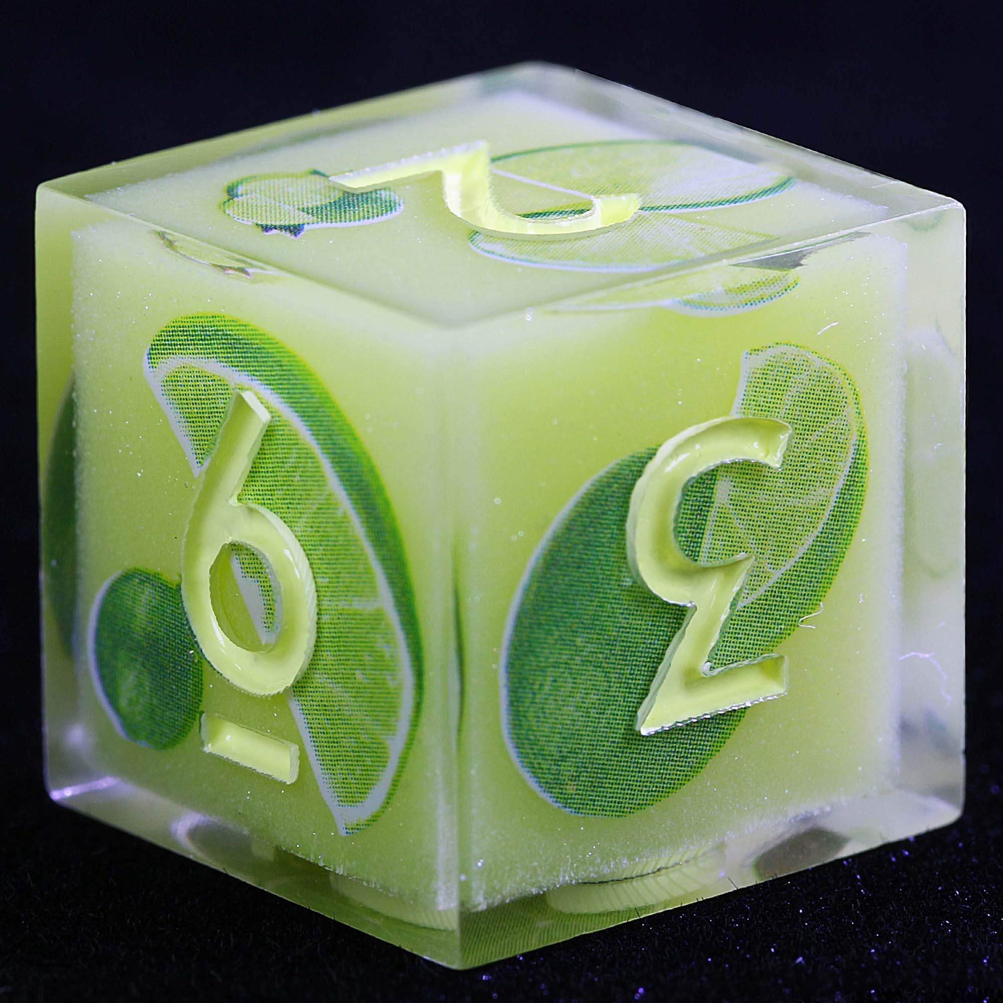 9 Polyhedral Resin Dice D and D Set Verdant Citrus Fresh - Dice of Dragons