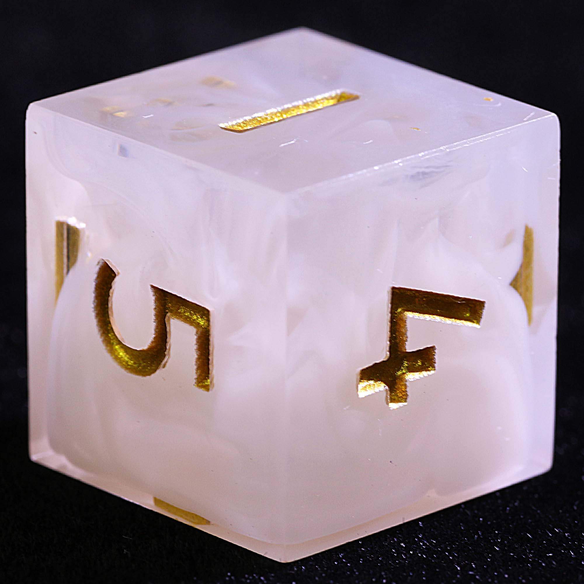 9 Polyhedral Resin Dice D and D Set White Clouds - Dice of Dragons