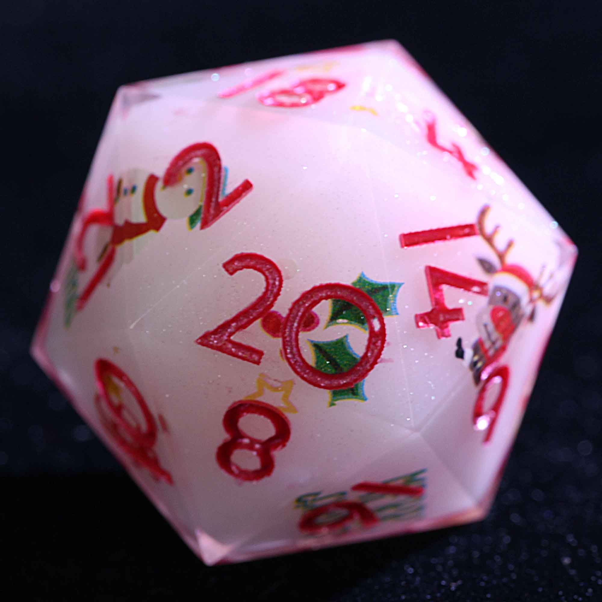 9 Polyhedral Resin Dice Set D and D Merry Christmas