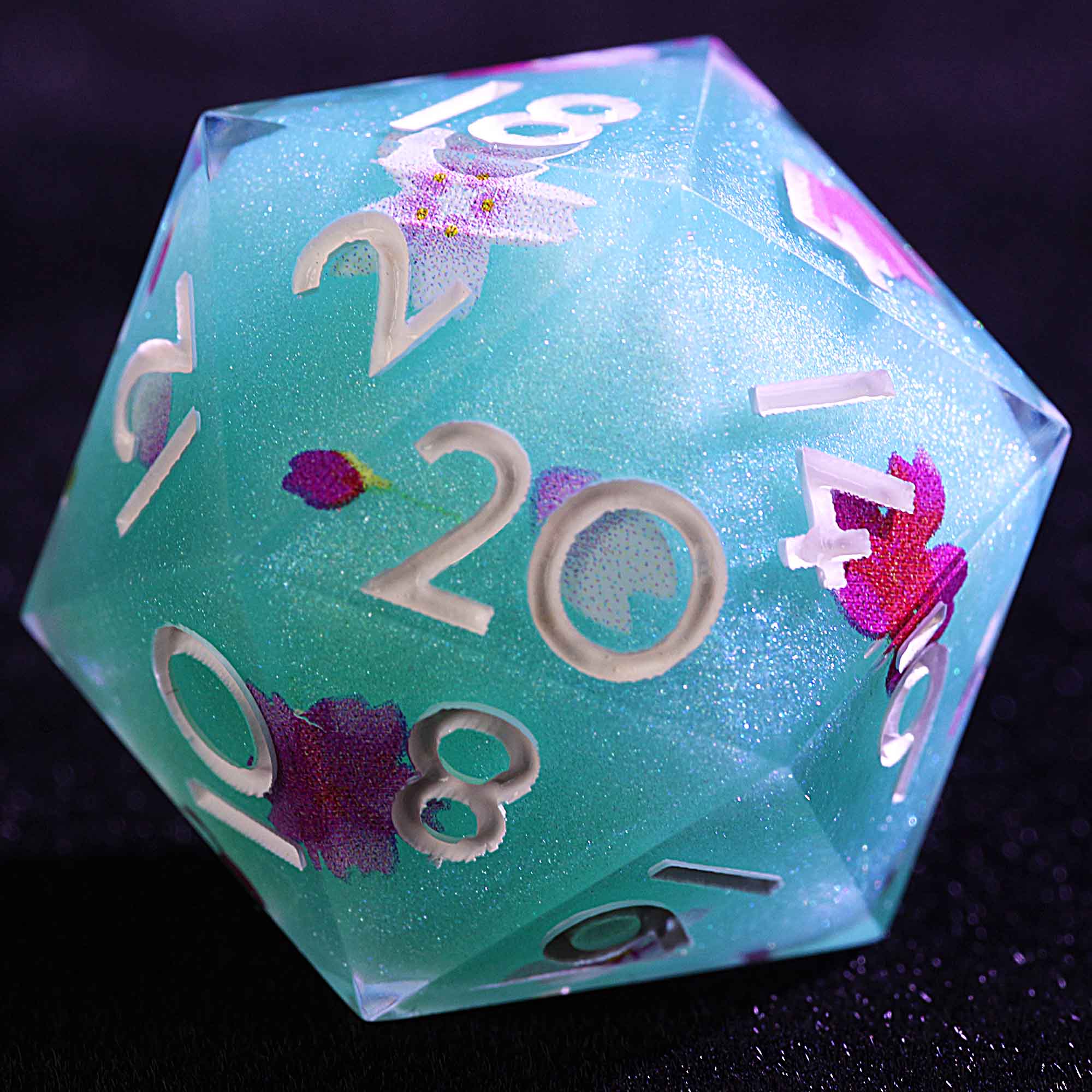 9 Polyhedral Resin Dice Sets DD Turquoise Clover Mirage - Dice of Dragons