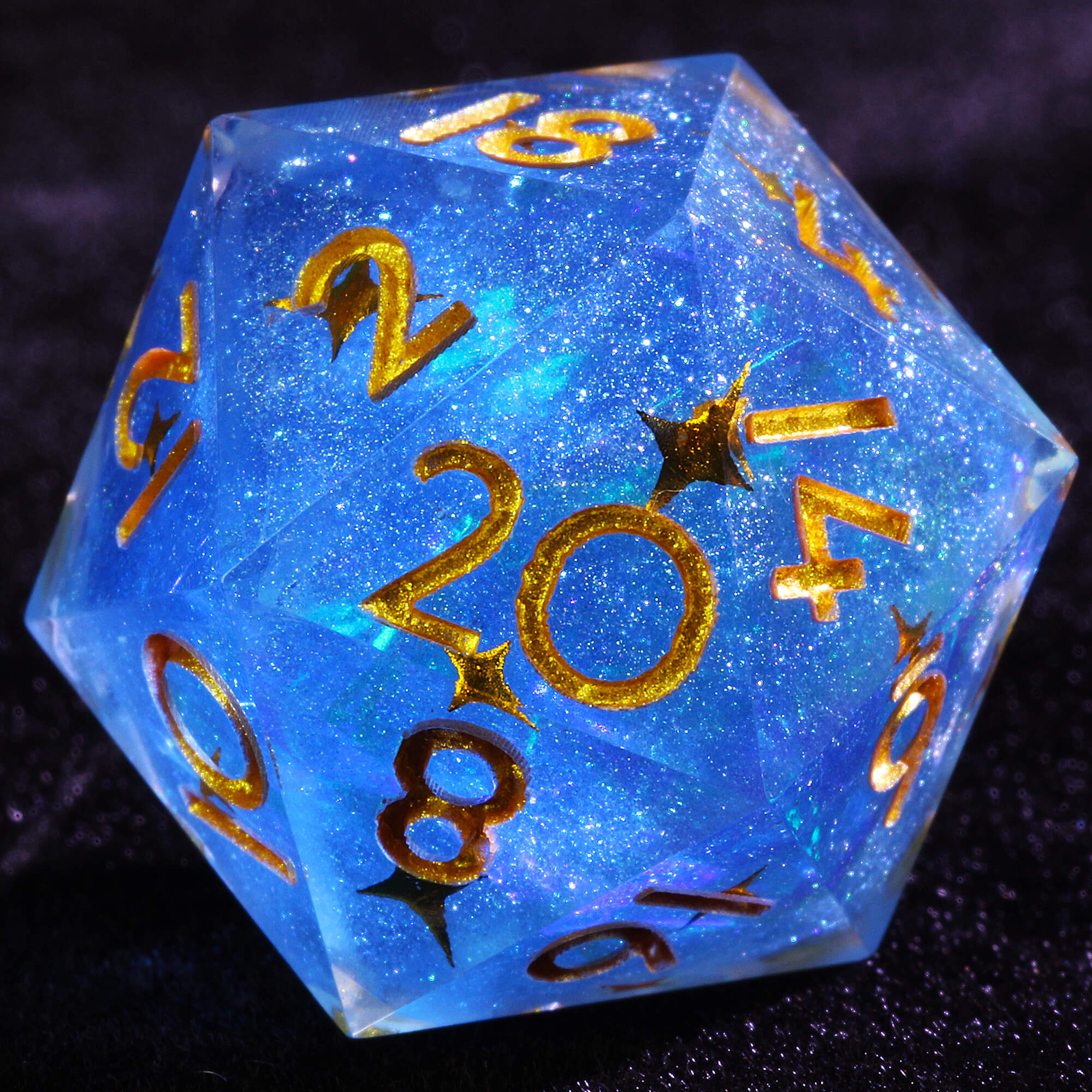9 Polyhedral Resin Dice Set D&D Starlight Ocean