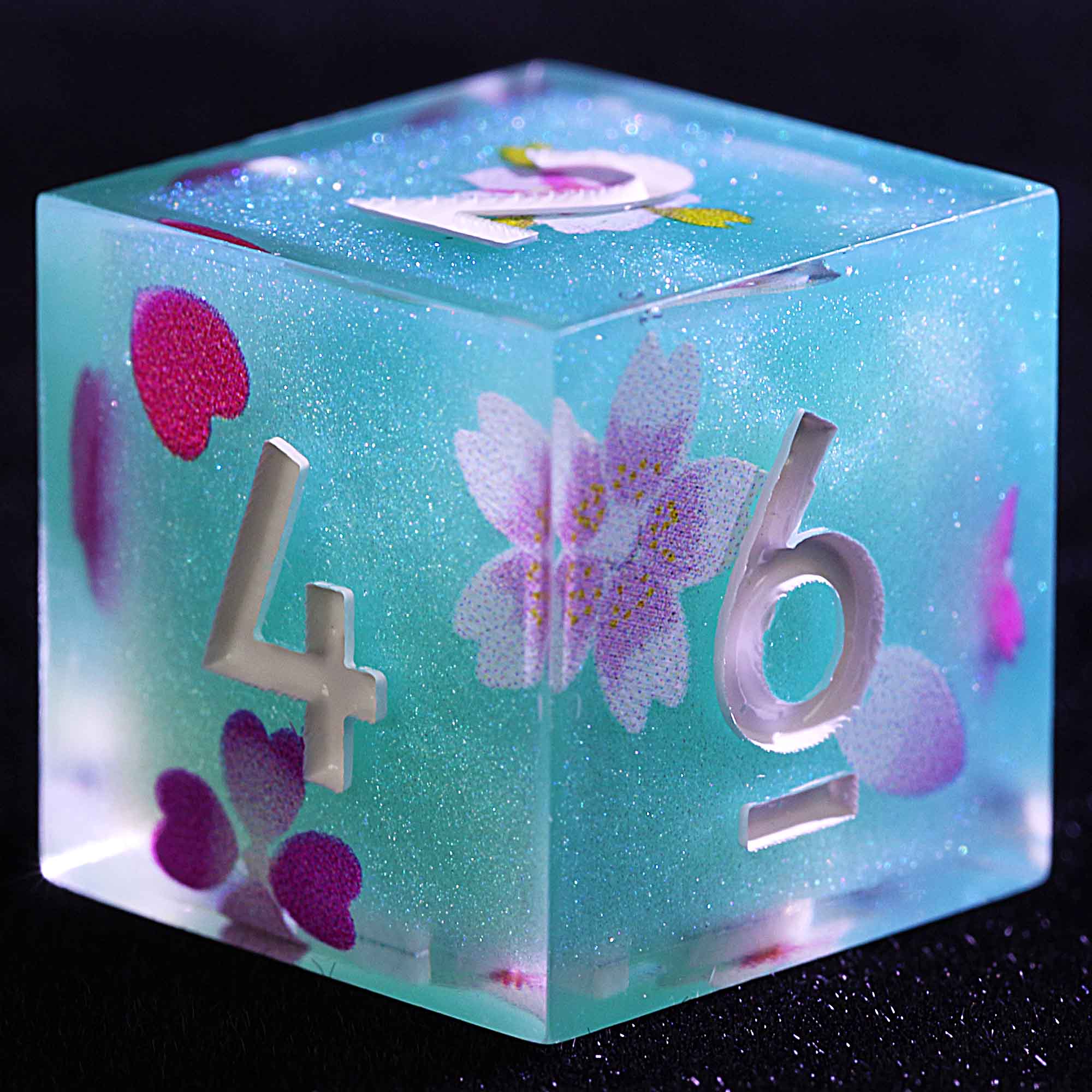 9 Polyhedral Resin Dice Sets DD Turquoise Clover Mirage - Dice of Dragons