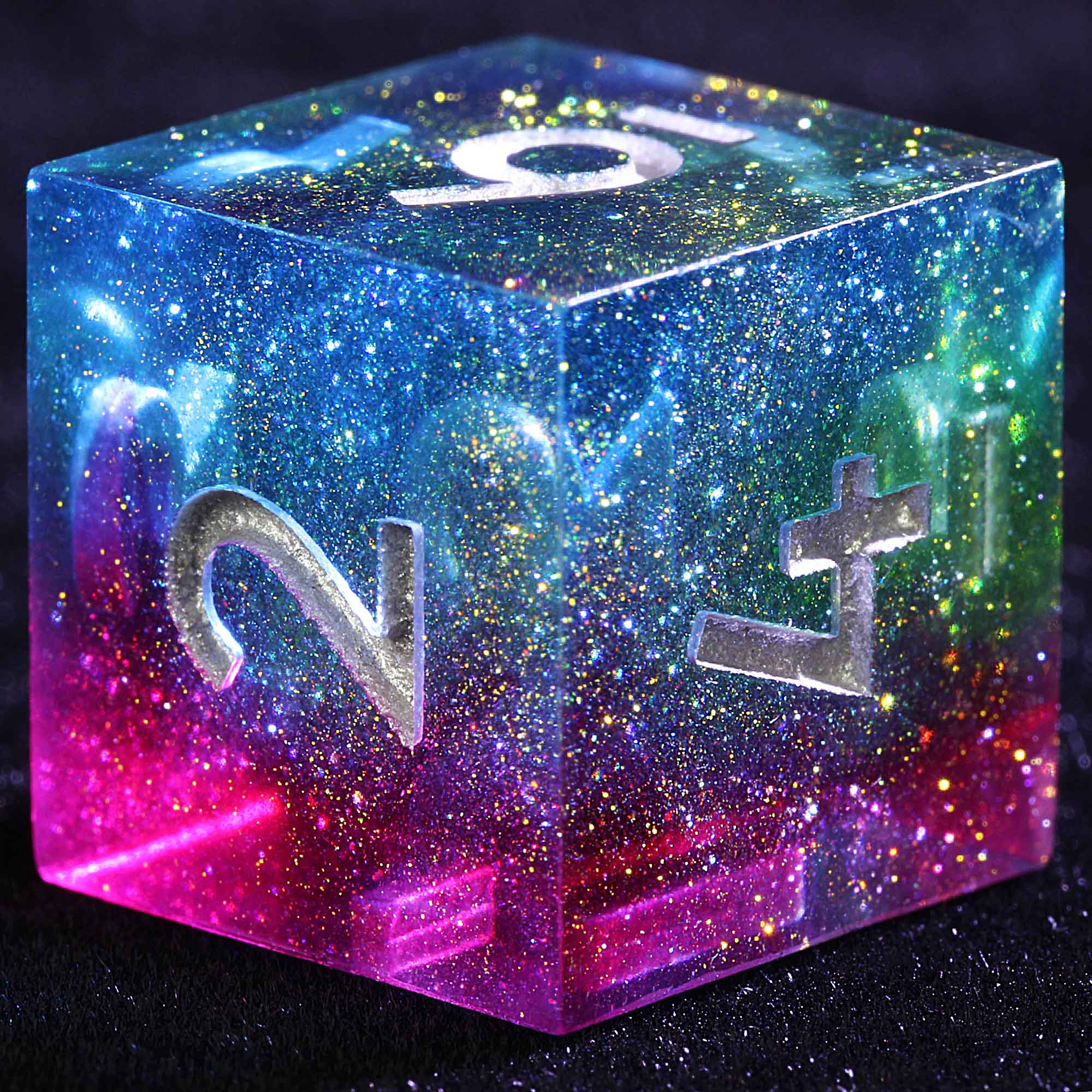 9 Polyhedral Resin Dice Set DnD Aurora Quadrant Mirage