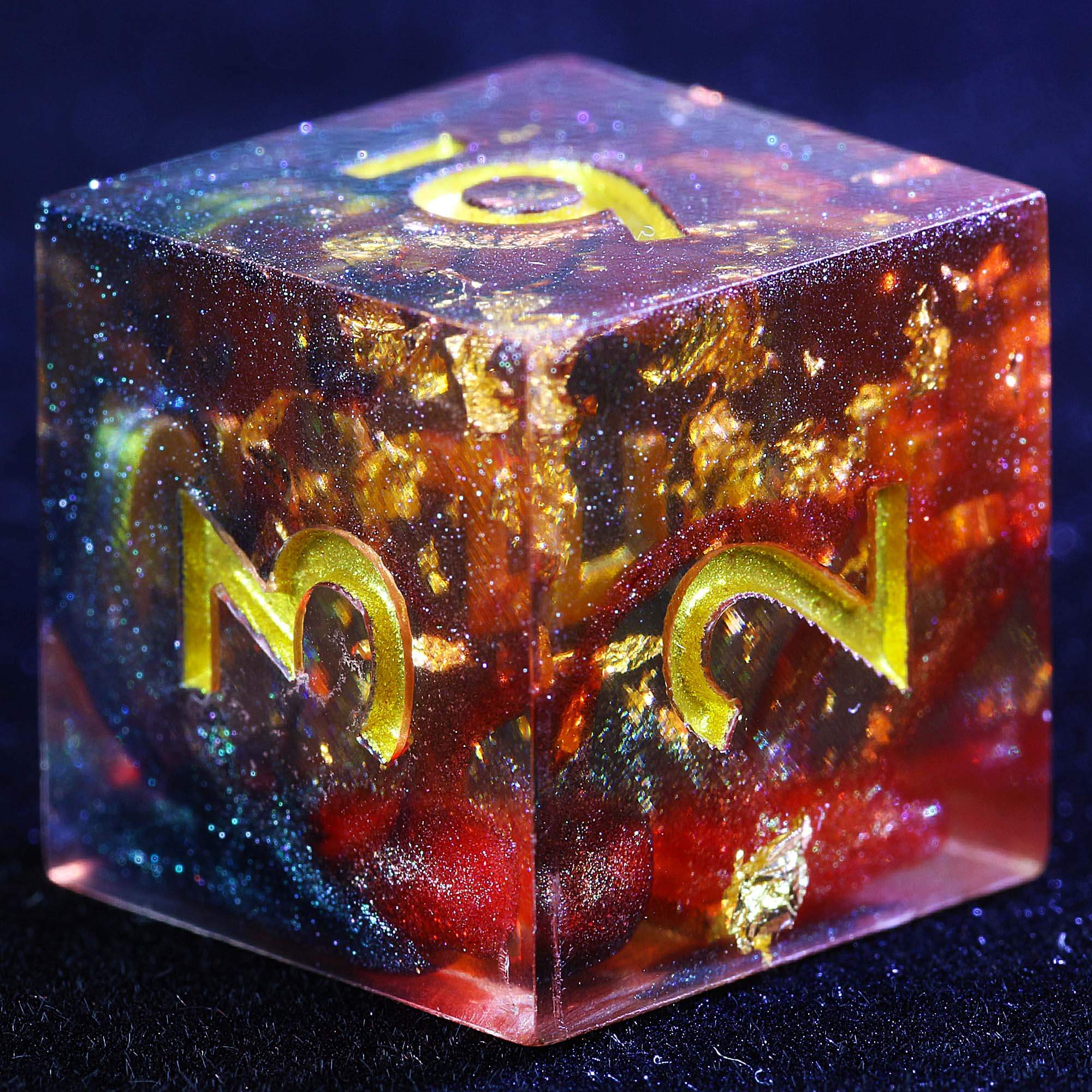 9 Polyhedral Resin Dice DD Set Trinity Aurora Forge - Dice of Dragons