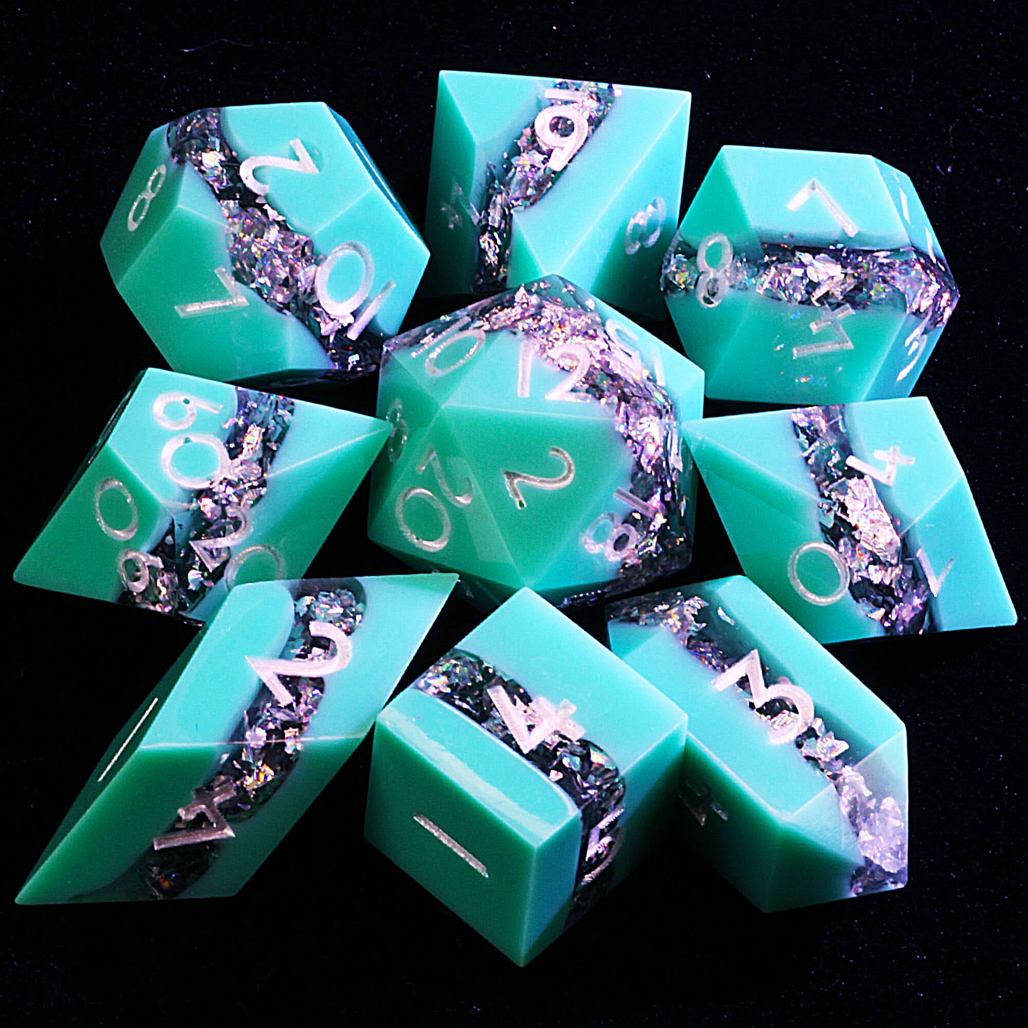 9 Polyhedral Resin Dice DD Sets Feywild Spring