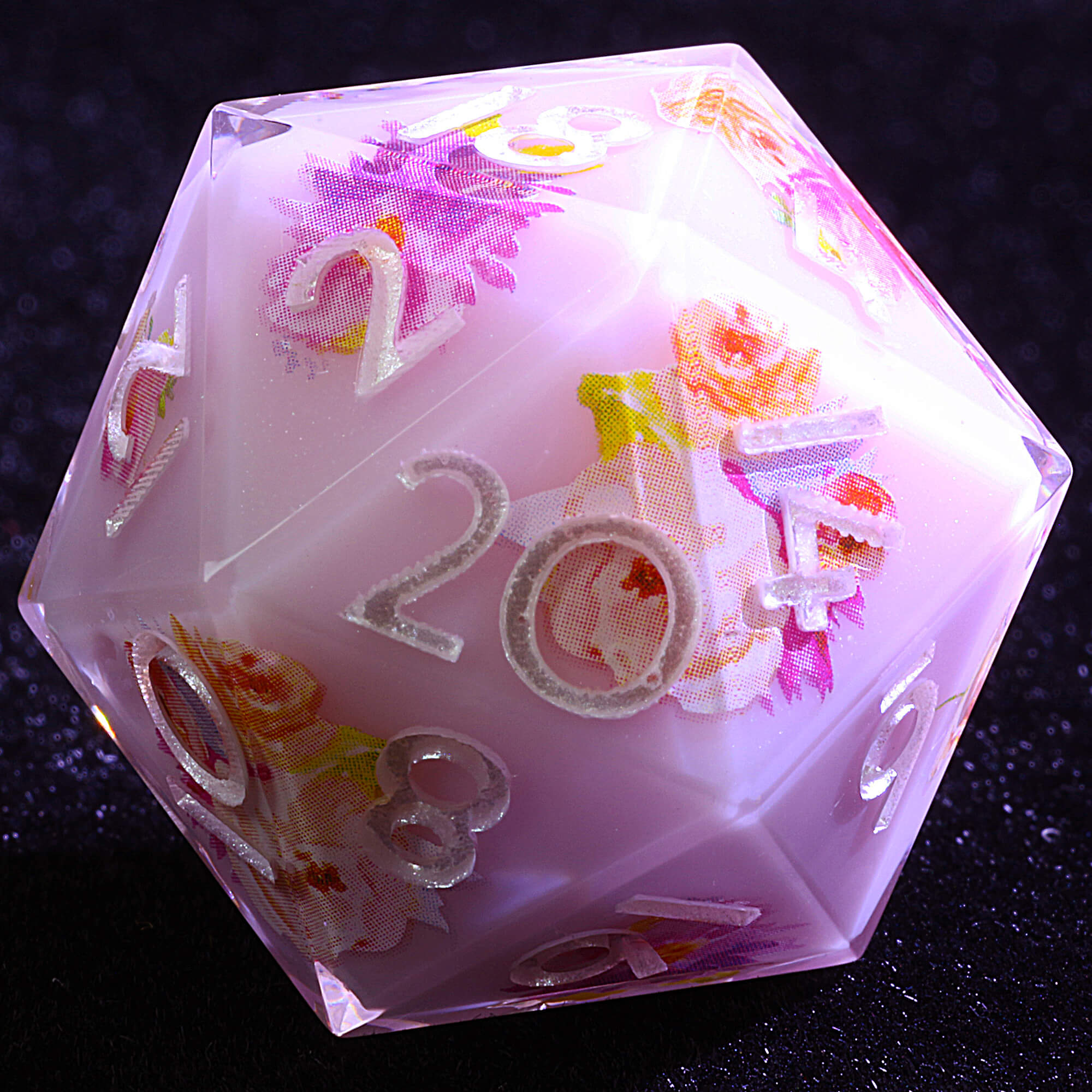 9 Polyhedral Resin Dice DnD Set Butterfly Perch - Dice of Dragons