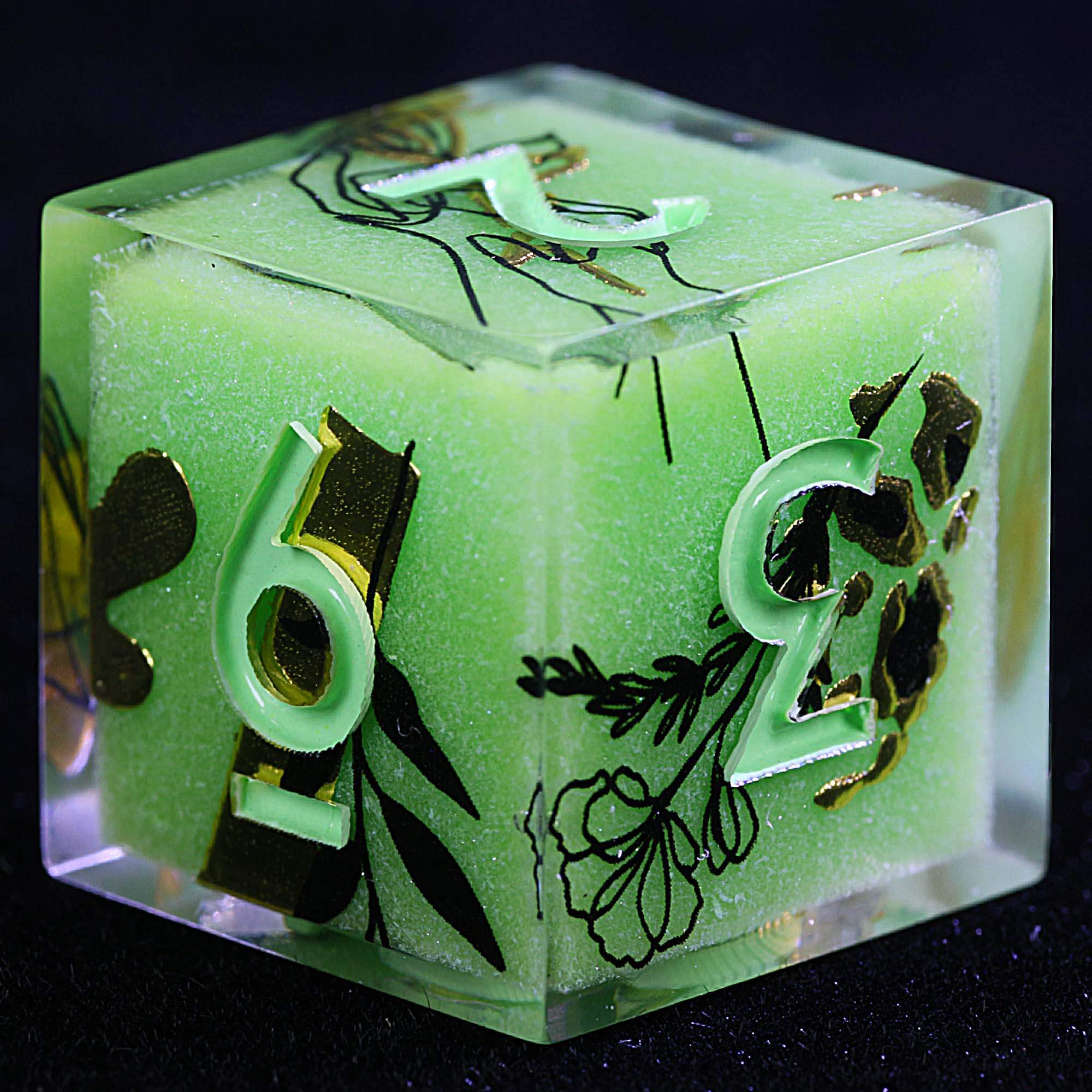 9 Polyhedral Resin Dice D&D Sets Macaron Flora Glyph - Dice of Dragons