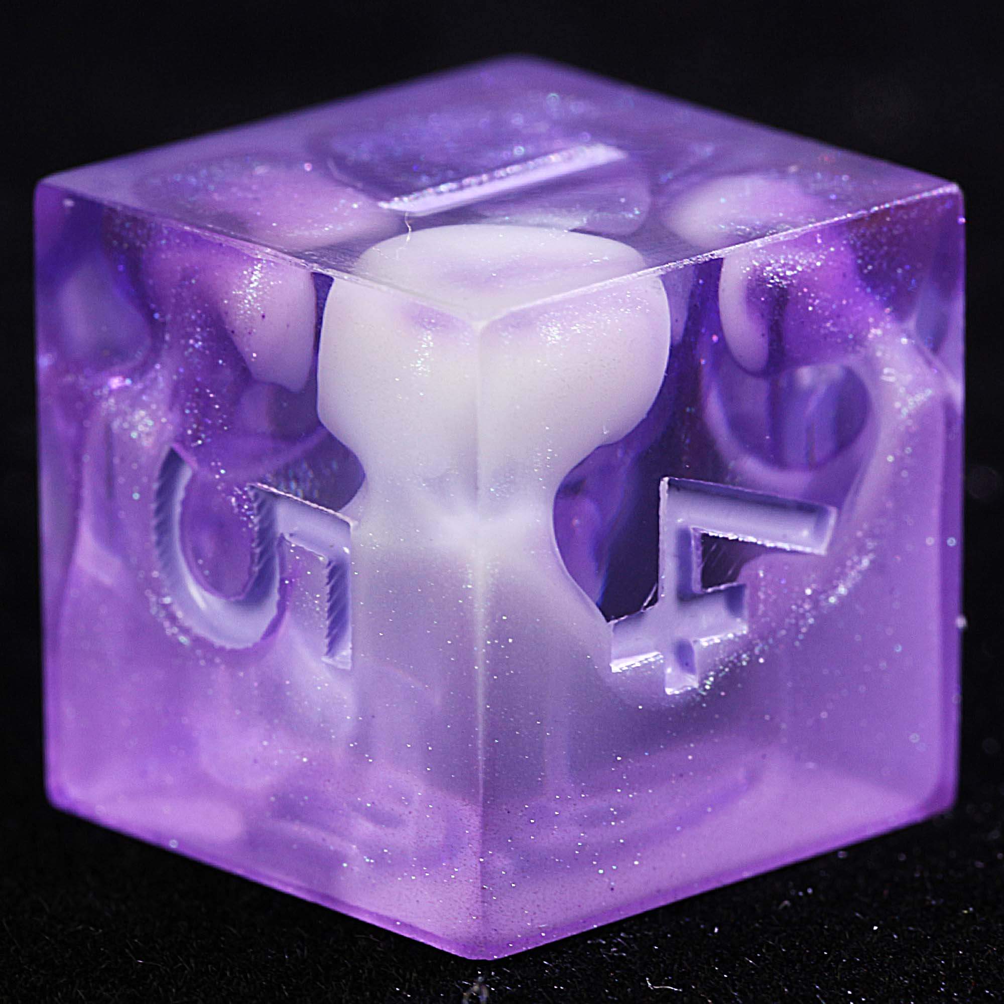 9 Polyhedral Resin Dice D&D Set Violet Mirage Cloud - Dice of Dragons