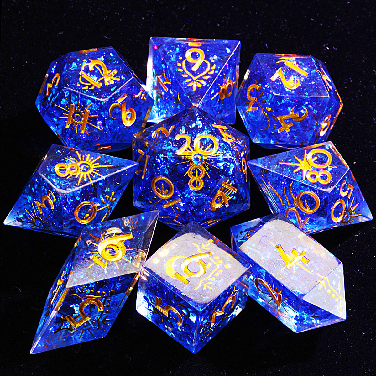9 Polyhedral Resin Dice Sets D and D Star Oracle