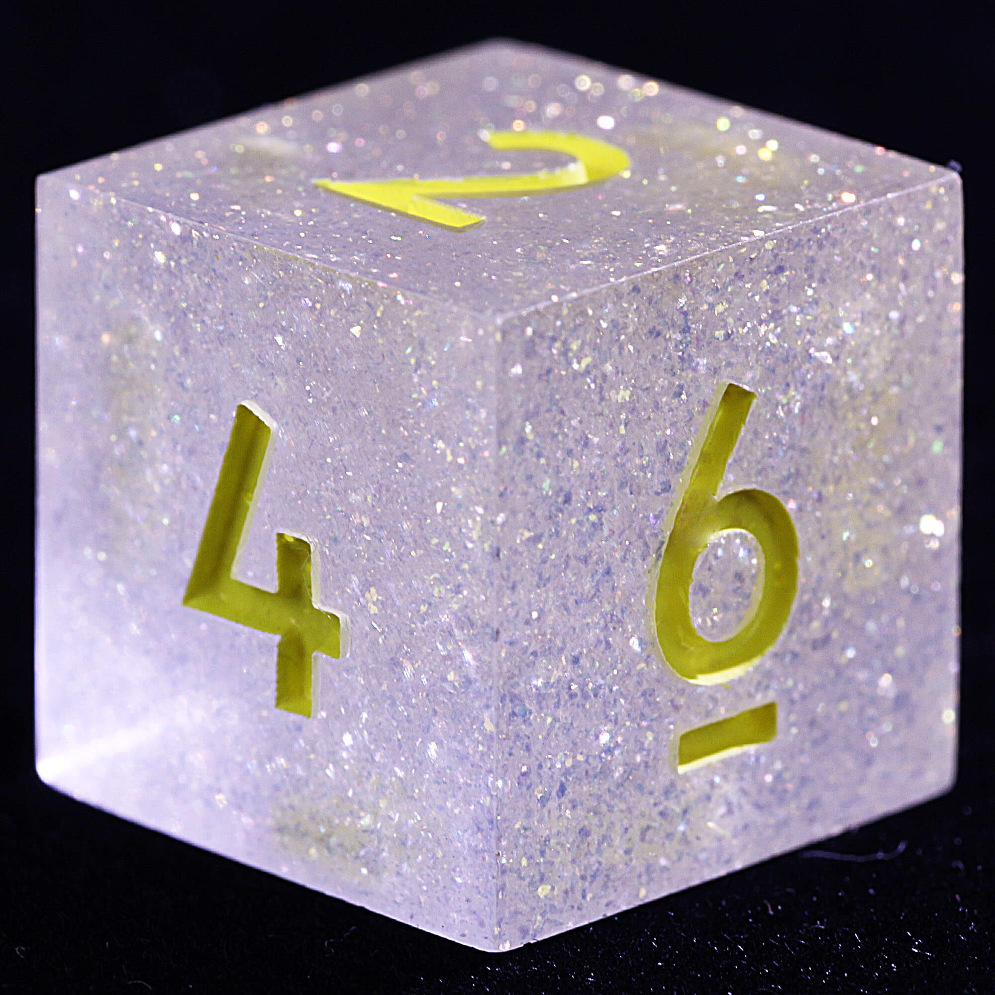 9 Polyhedral Resin DnD Set Dice Dreamy Star River Yellow - Dice of Dragons