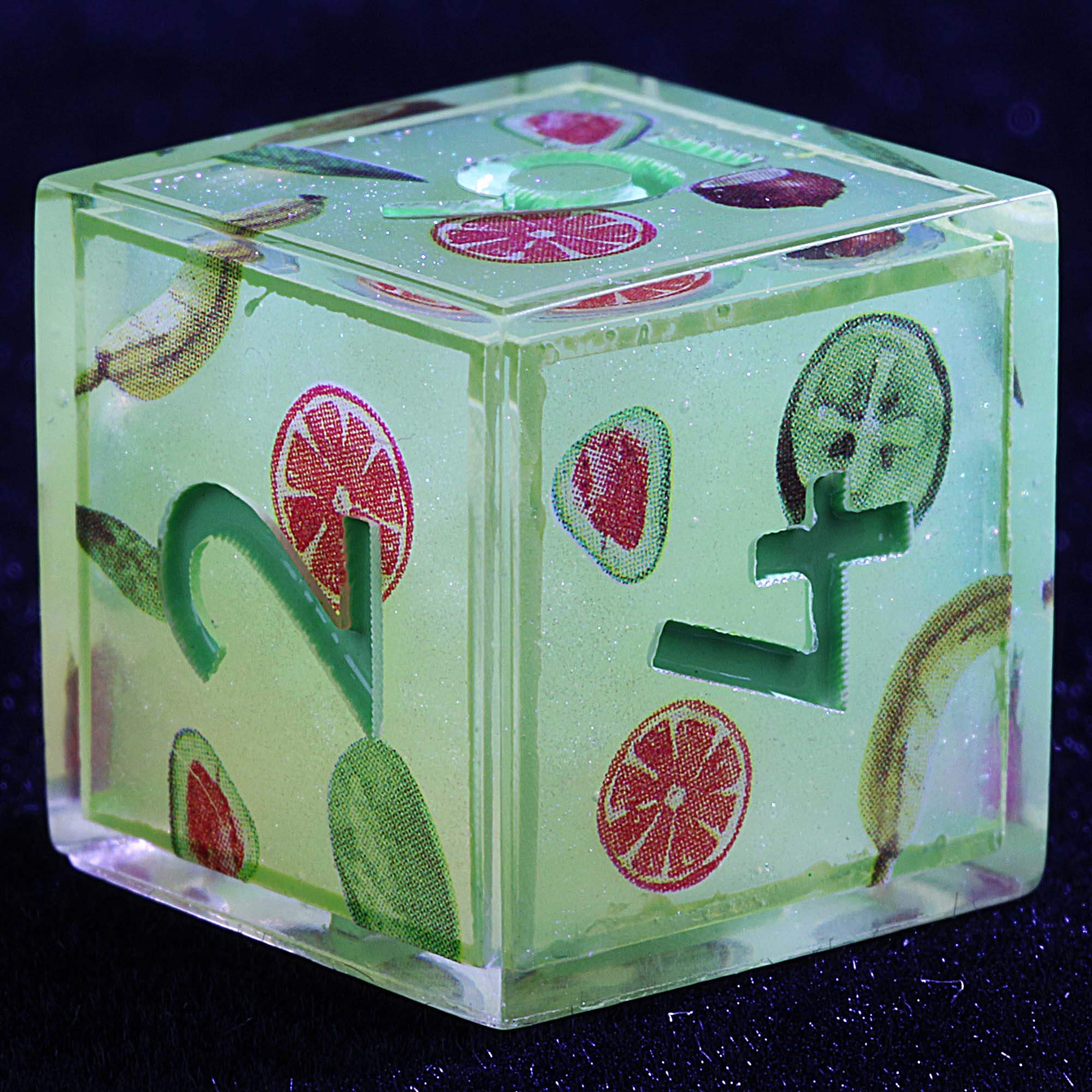 9 Polyhedral Resin D&D Set Dice Fruit Carnival Sugar - Dice of Dragons