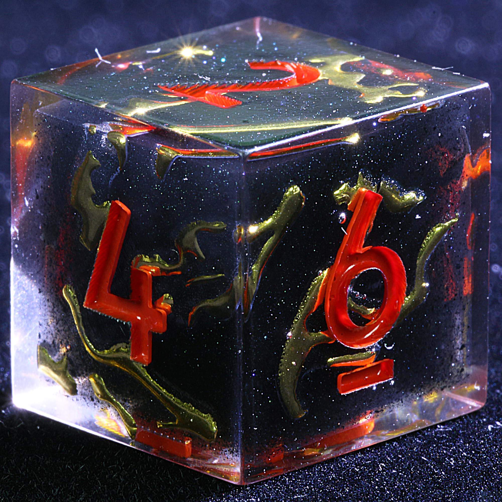 9 Polyhedral Resin D&D Sets of Dice Obsidian Glyph Mirage - Dice of Dragons