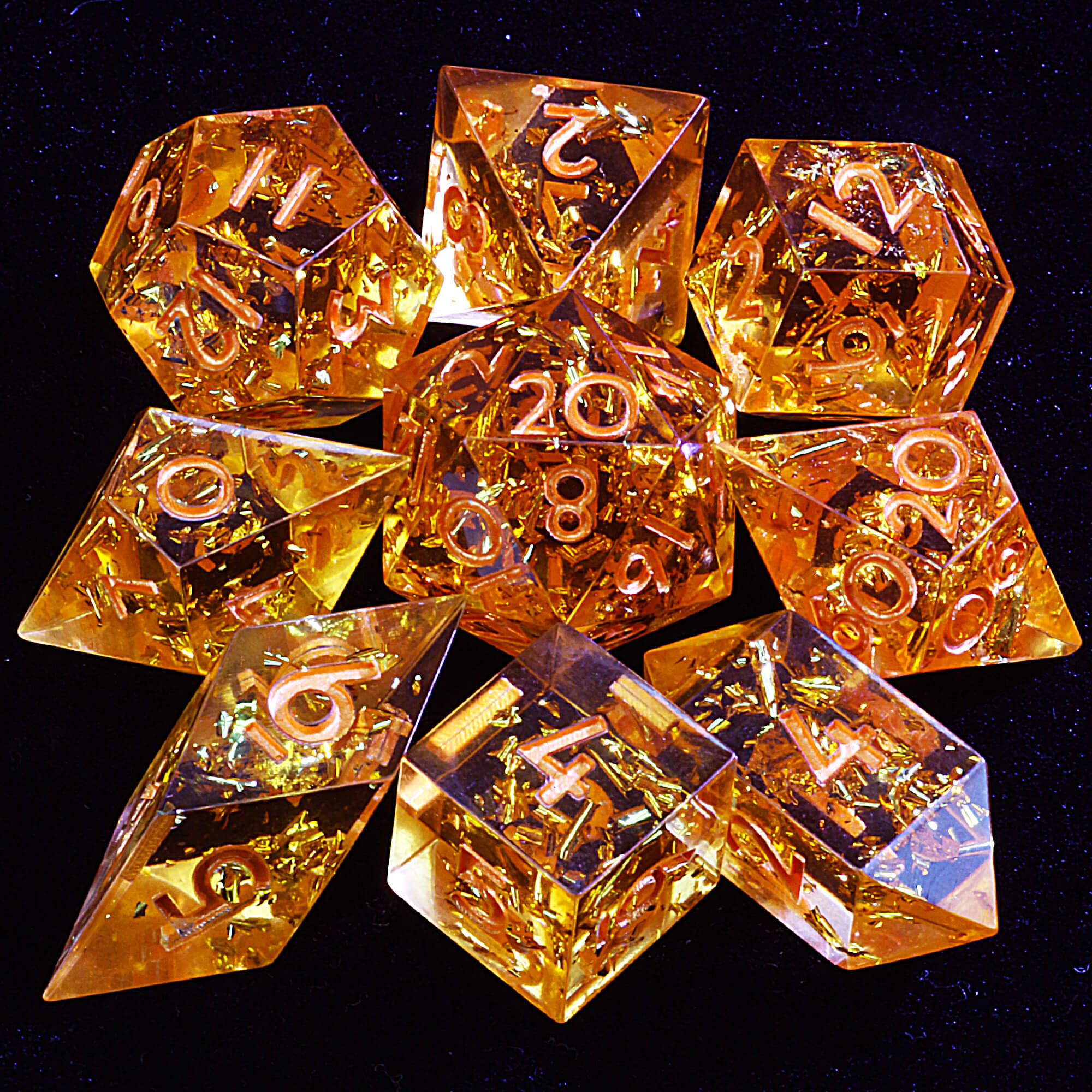 9 Polyhedral Resin D&D Dice Set Dragon Hoard