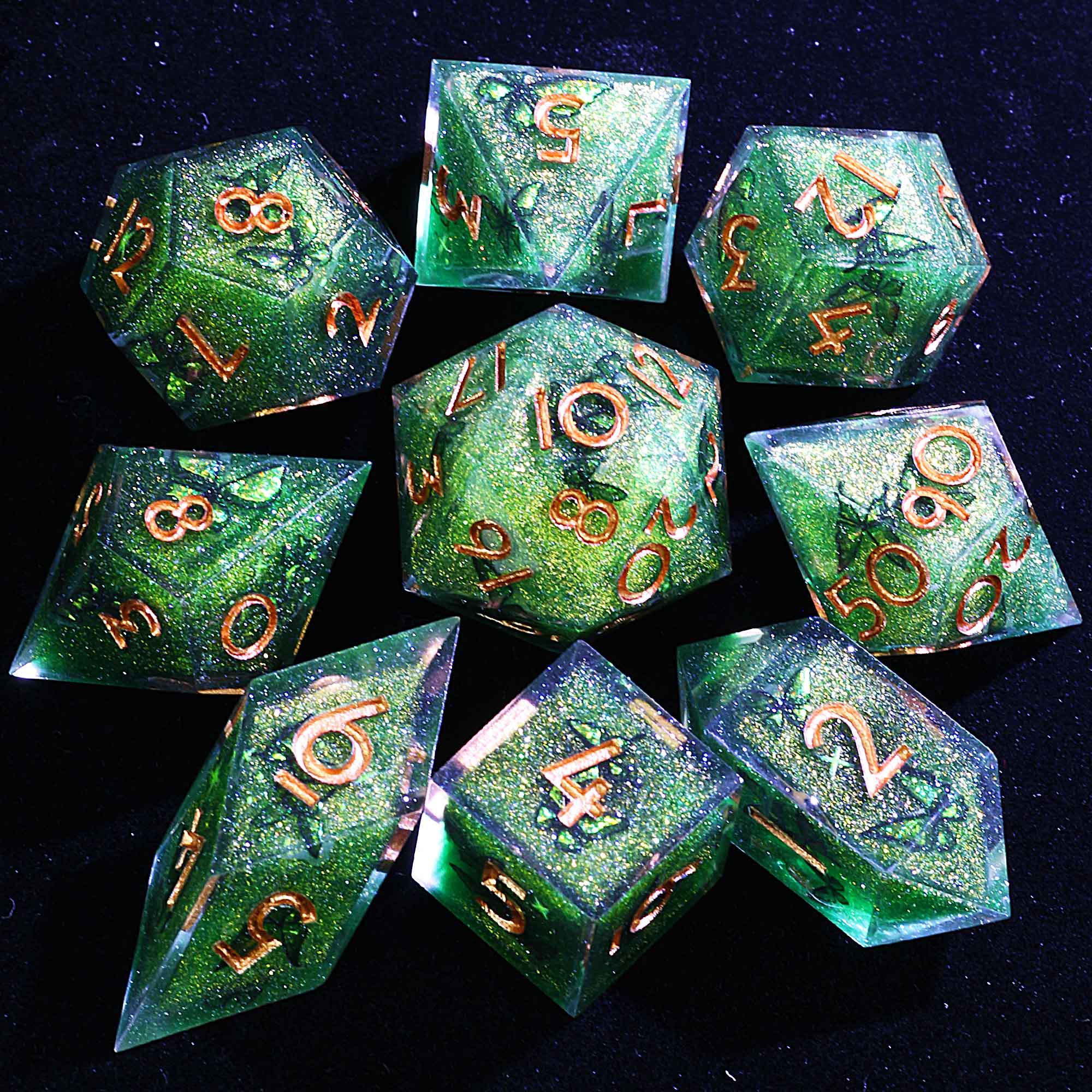 9 Polyhedral Resin D&D Dice Sets Umbral Wing Sylvan