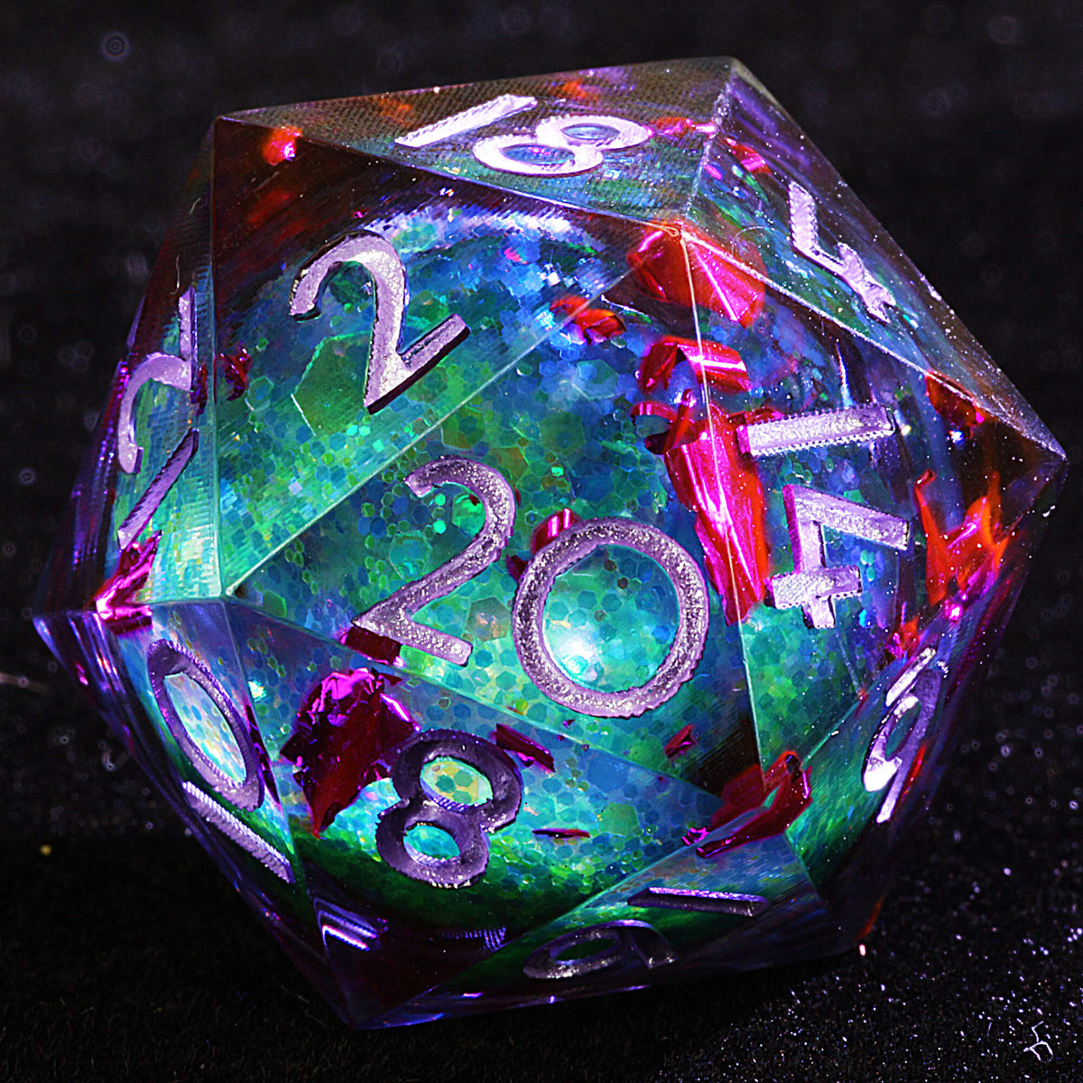 9 Polyhedral Resin Liquid Core D and D Dice Sets Void Shard