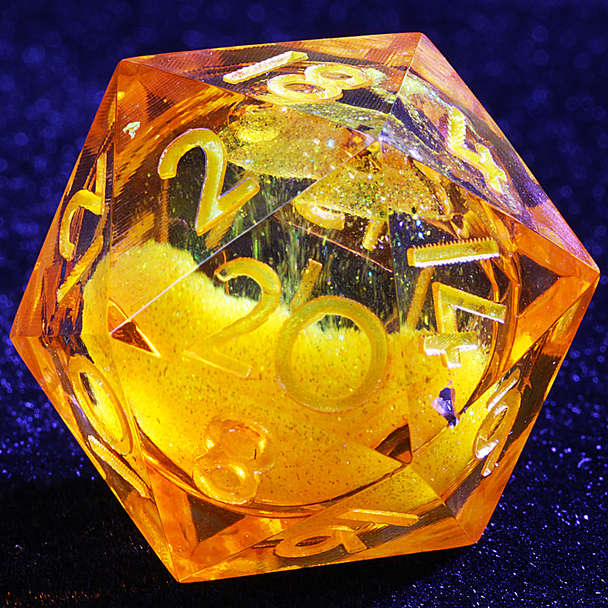 9 Polyhedral Resin Liquid Core Sets Dice DD Golden Hourglass - Dice of Dragons