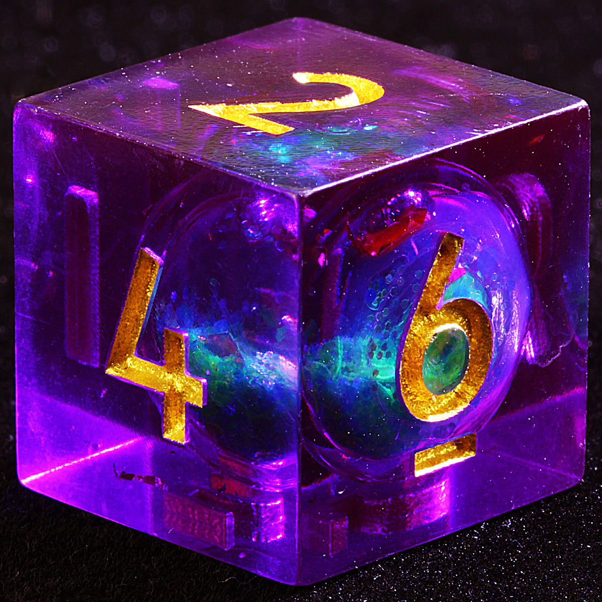 9 Polyhedral Resin Liquid Core DD Dice Sets Arcane Nebula
