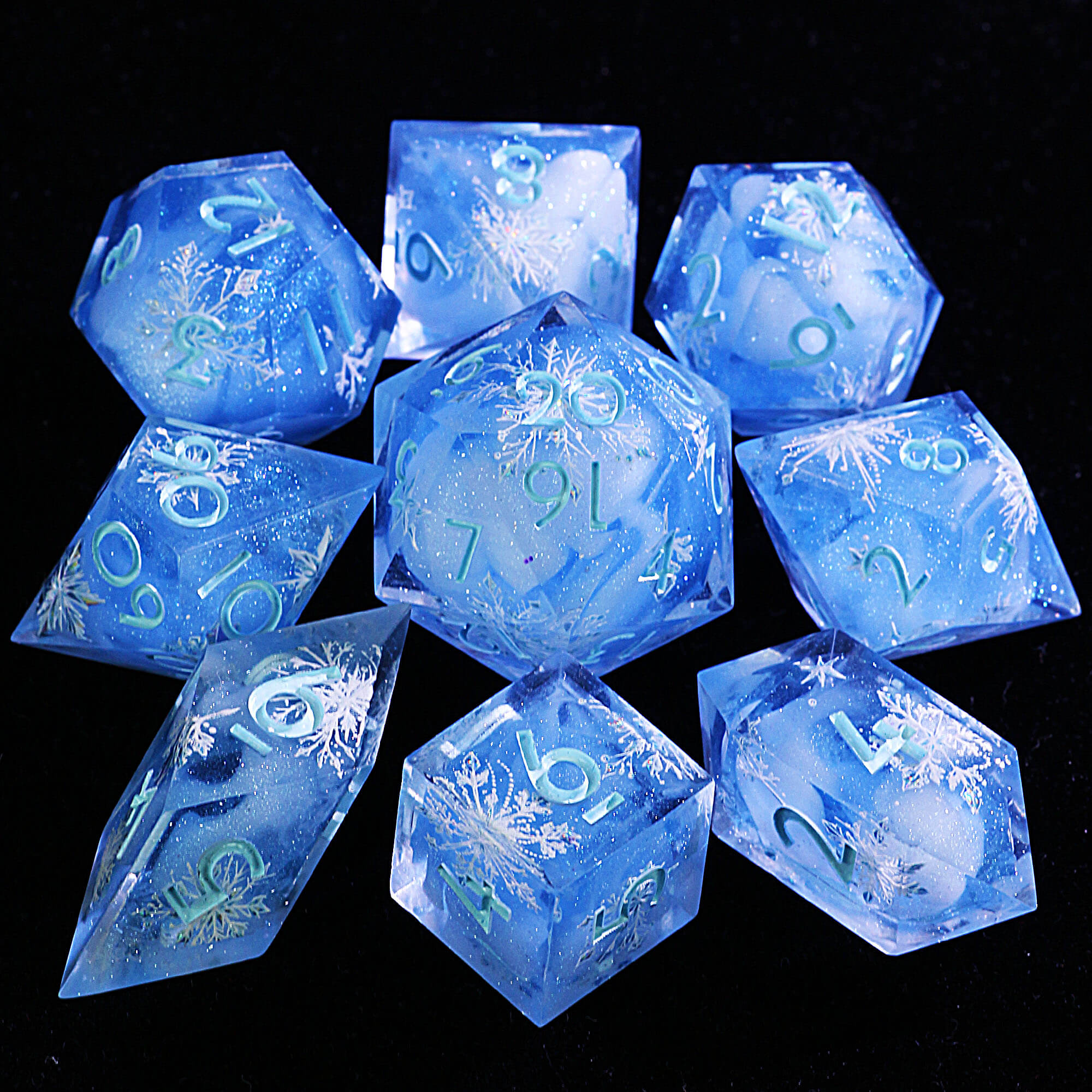 9 Polyhedral Resin Sets Dice DnD Ice and Snow World - Dice of Dragons