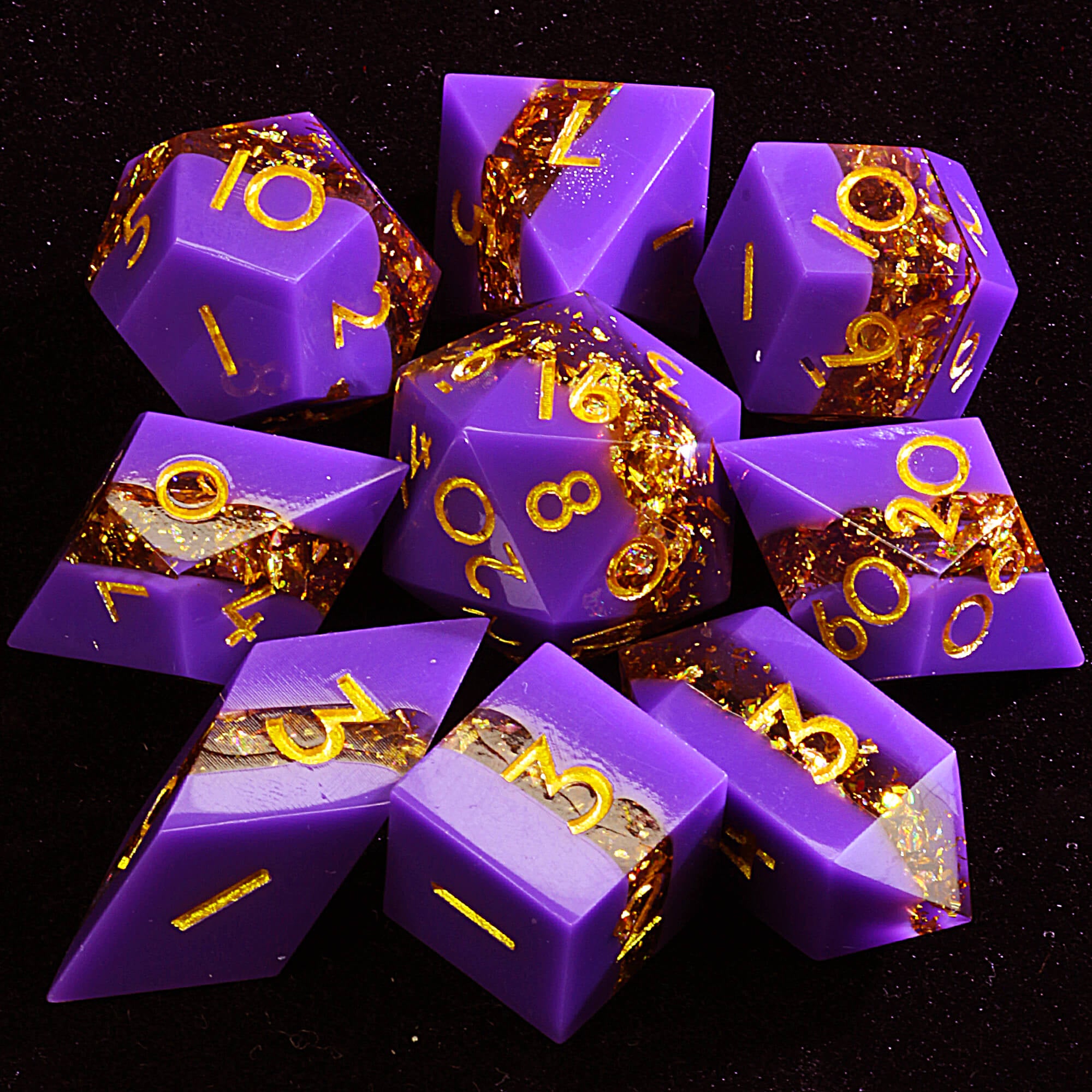 9 Polyhedral Resin Sets DnD Dice Autumn Enchanter