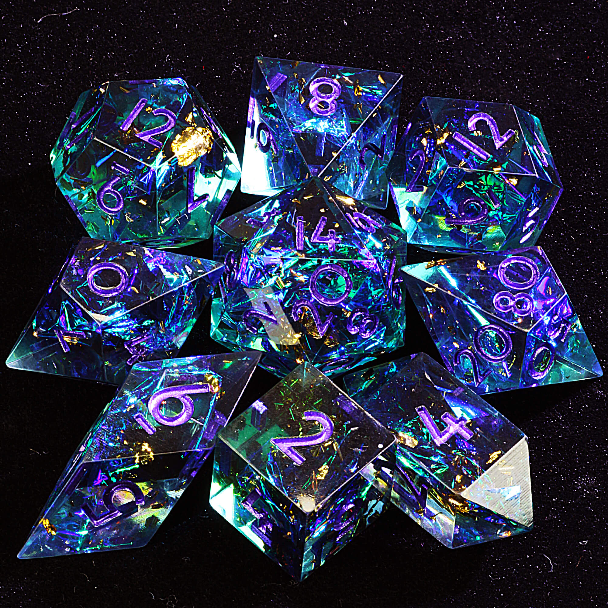 9 Polyhedral Resin Sets of DD Dice Astral Shard