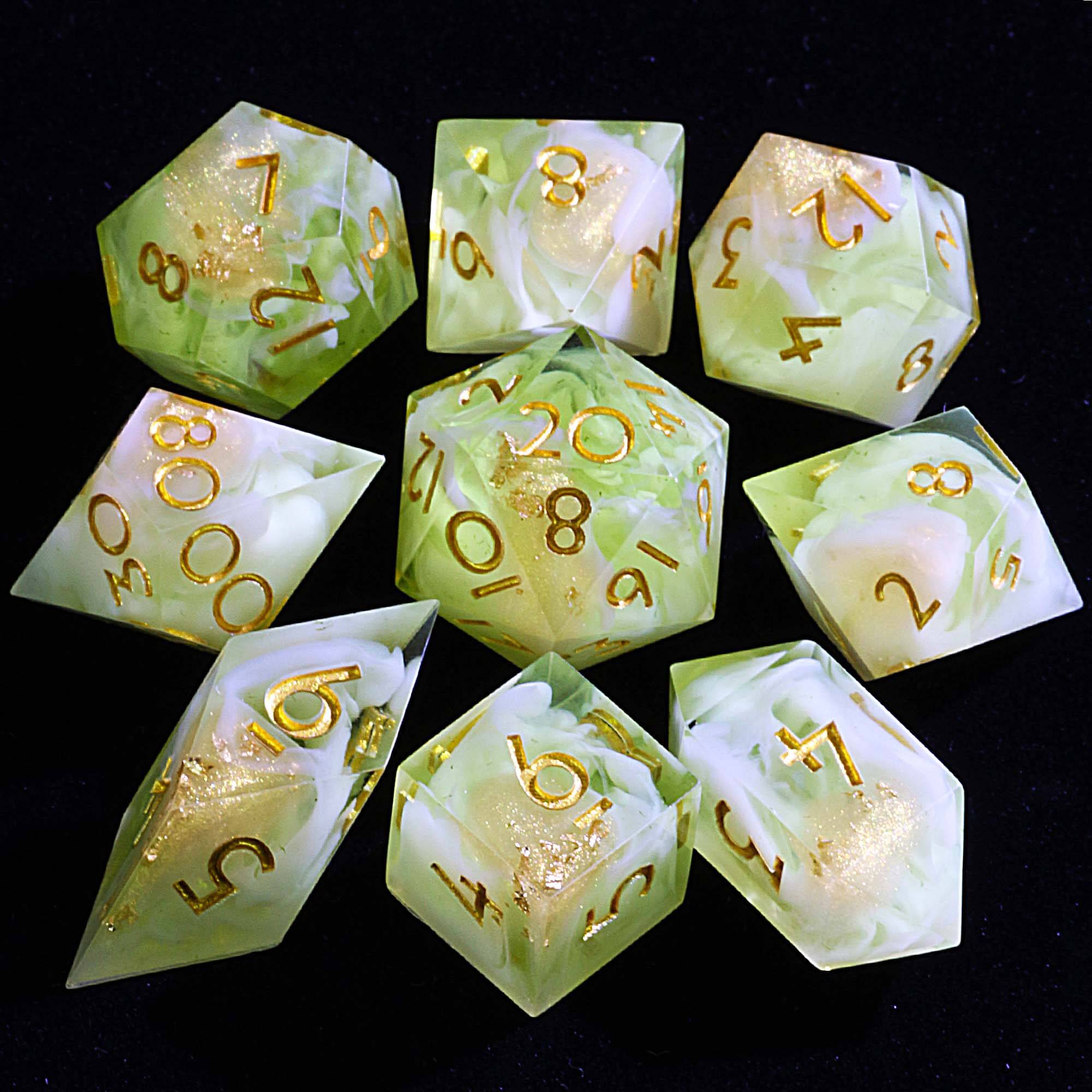 9 Polyhedral Set DD Dice Golden Pastoral - Dice of Dragons