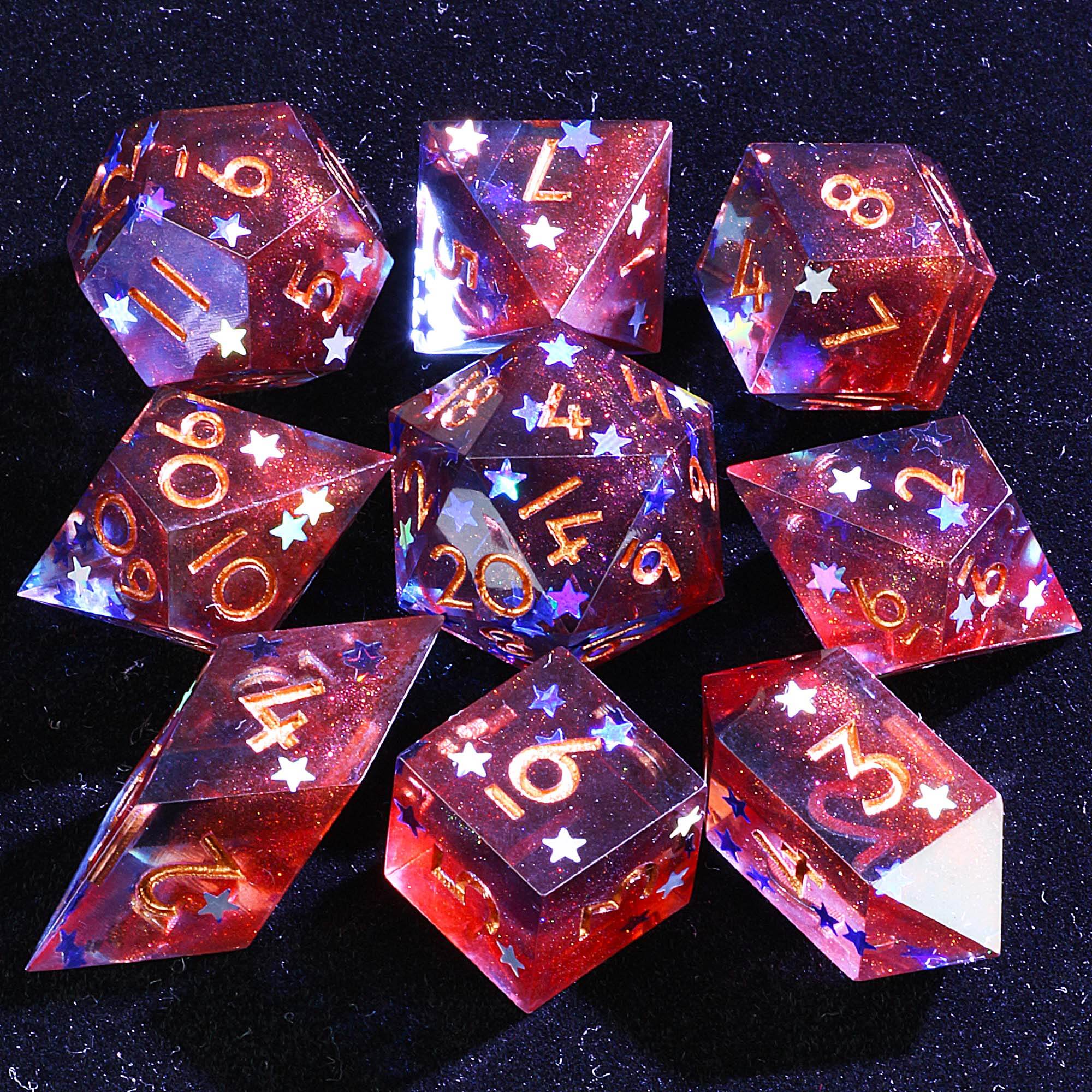 9 Polyhedral Set of D and D Dice Bipolar Nebula - Dice of Dragons