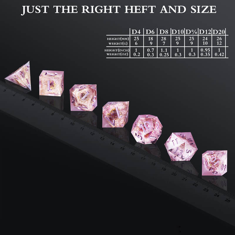 Amethyst Resin Polyhedral Awesome Dice Sets D&D - Dice of Dragons