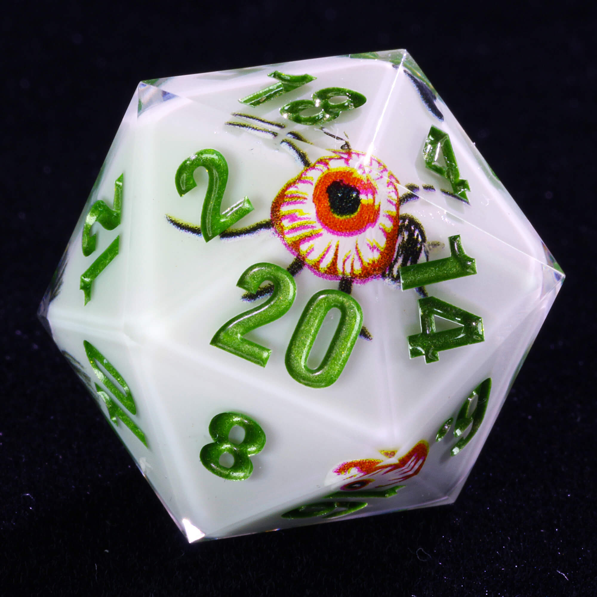 Awesome 7 Polyhedral Resin Dice Set DD Spider White - Dice of Dragons