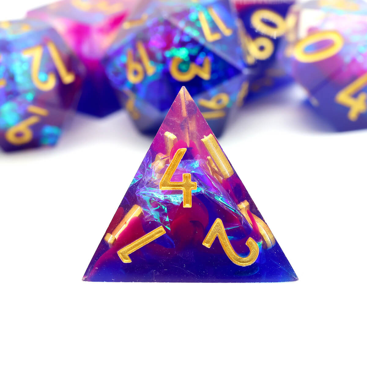 Blue Elf DND Dice Set 7-Piece Sharp Edge - Dice of Dragons