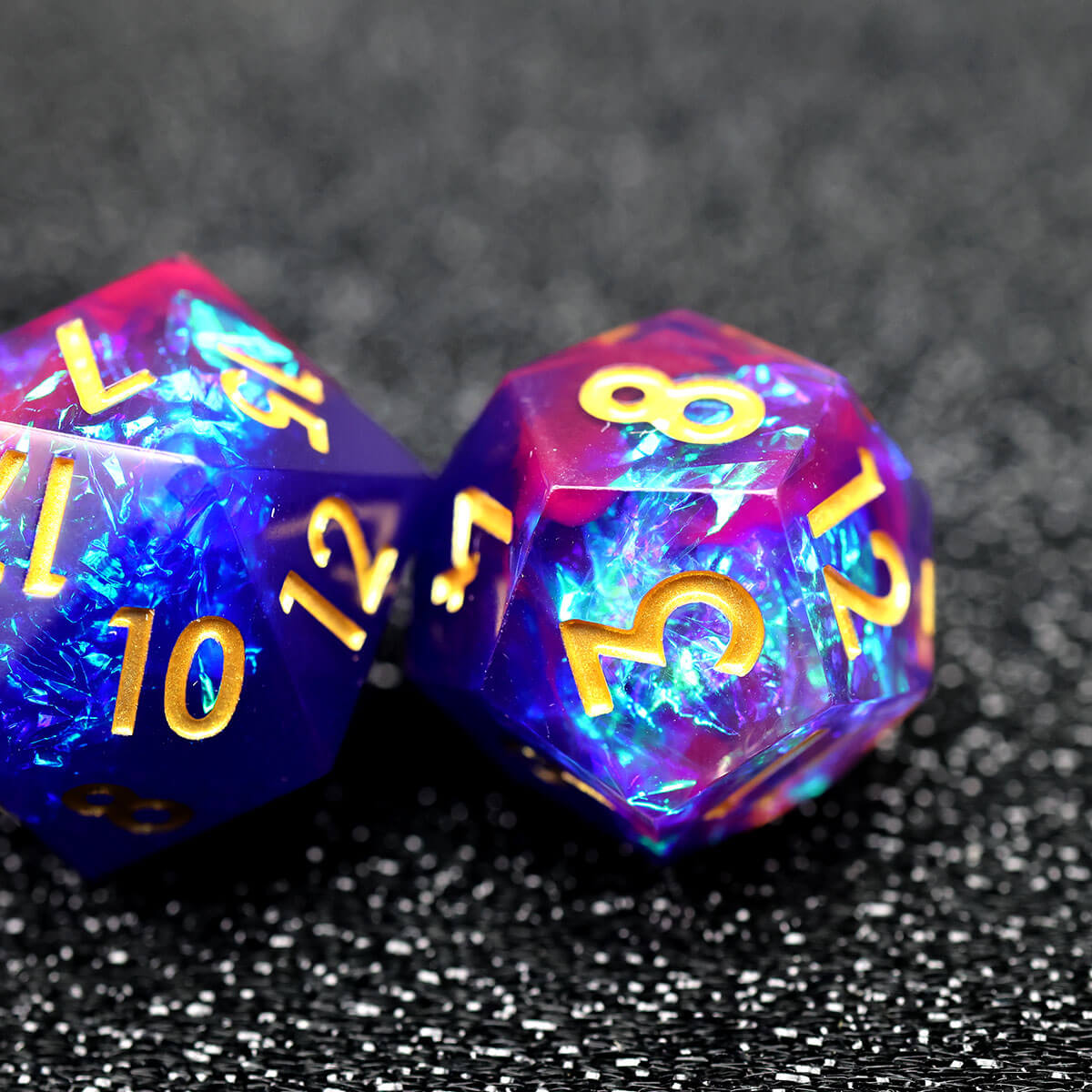 Blue Elf DND Dice Set 7-Piece Sharp Edge - Dice of Dragons