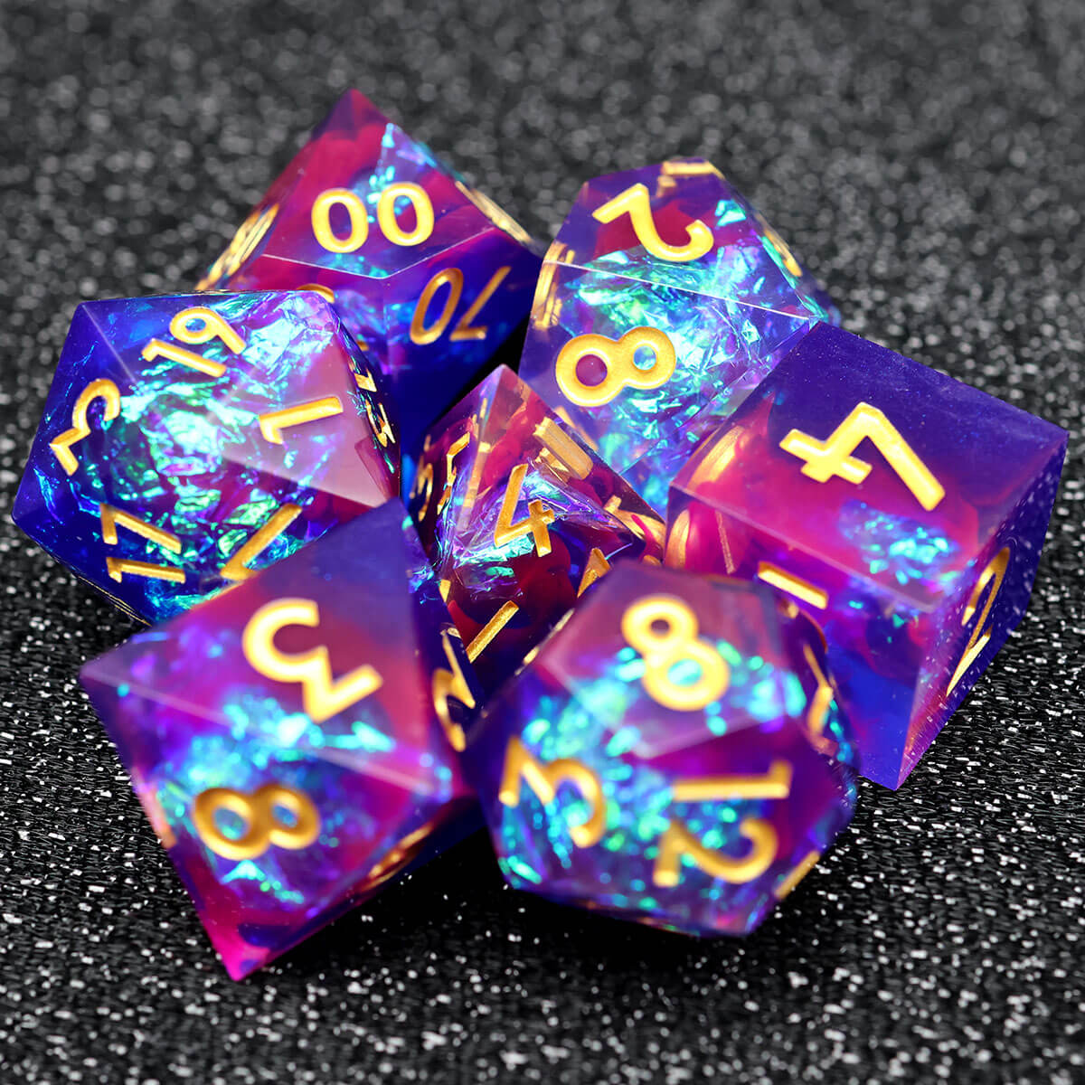 Blue Elf DND Dice Set 7-Piece Sharp Edge - Dice of Dragons