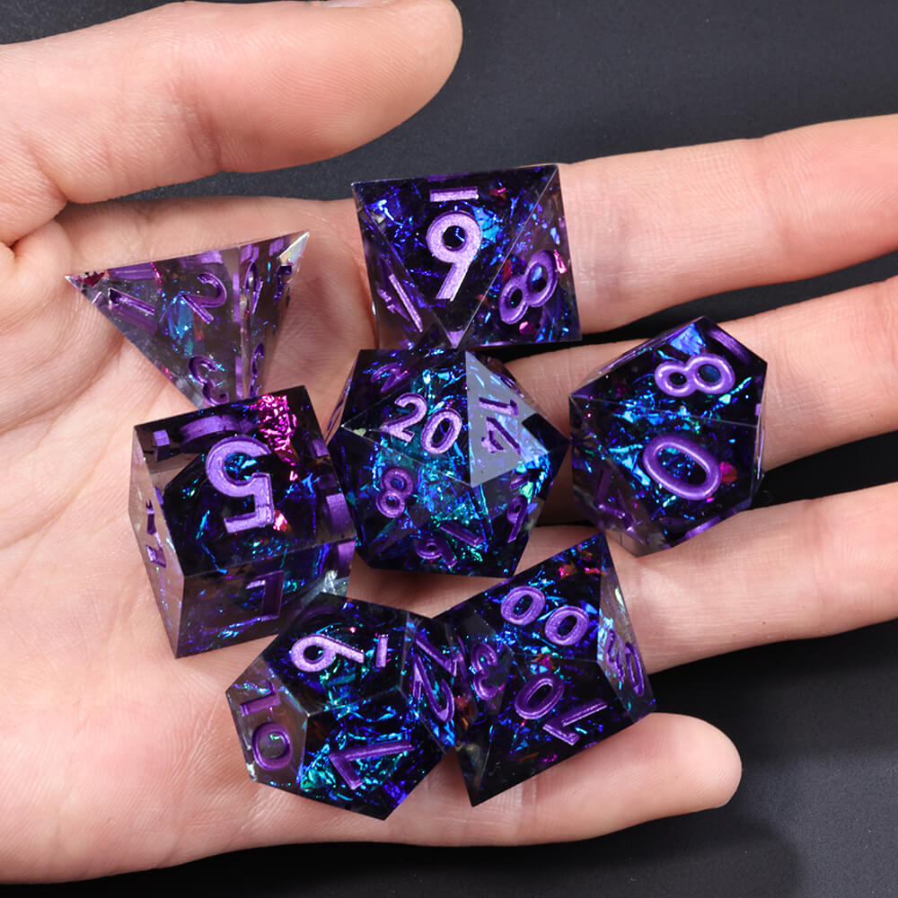 Bluestar Unusual Polyhedral Resin 7 D and D Dice Set - Dice of Dragons