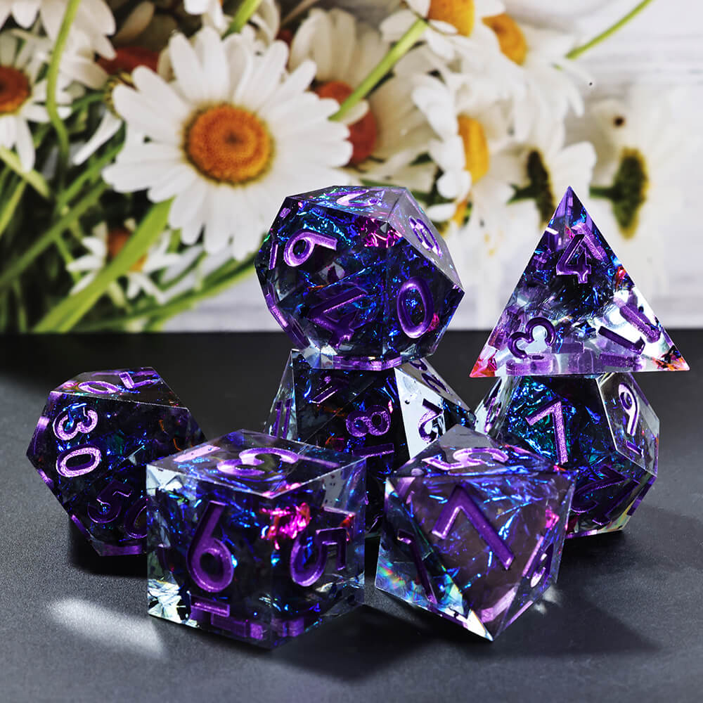 Bluestar Unusual Polyhedral Resin 7 D and D Dice Set - Dice of Dragons