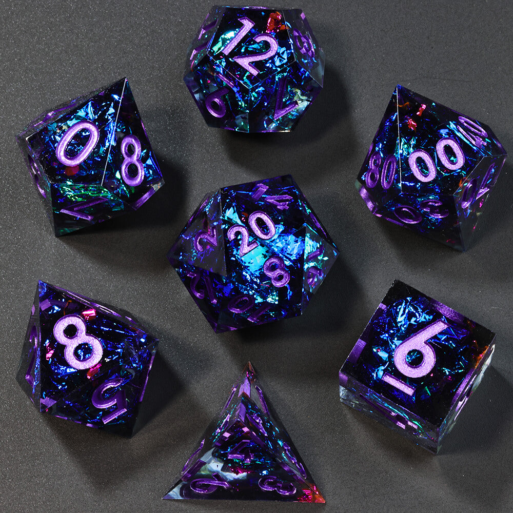 Bluestar Unusual Polyhedral Resin 7 D and D Dice Set - Dice of Dragons