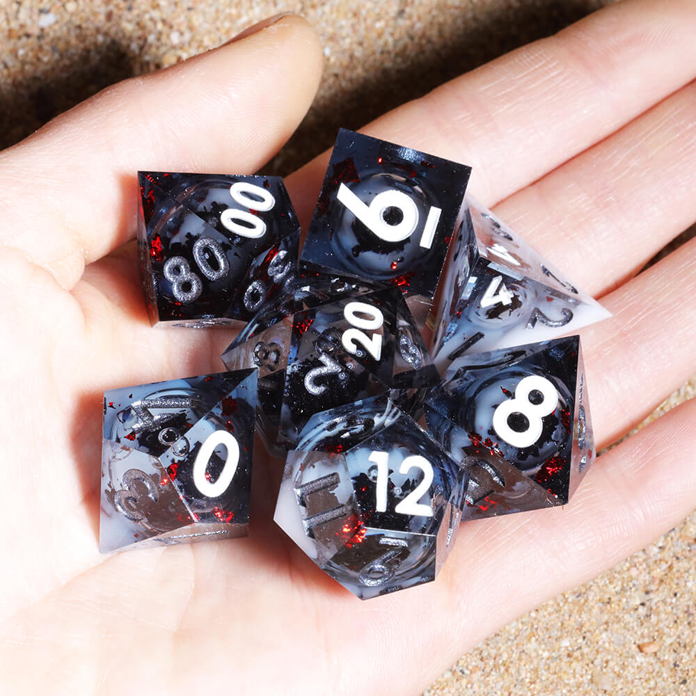 Bury Love Resin Polyhedral Liquid Core Dice Sets D&D - Dice of Dragons