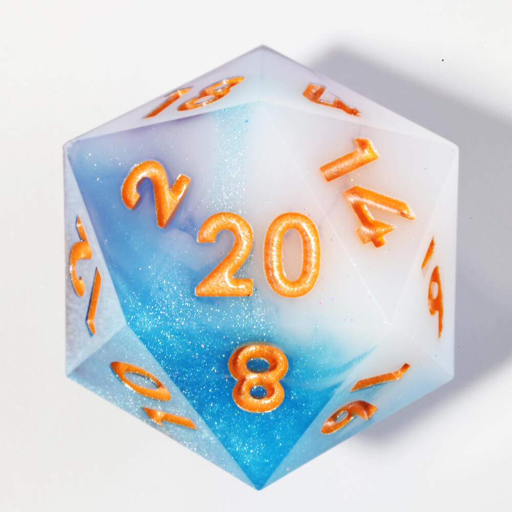 Cloudscape 7-Piece Sharp Edge Polyhedral Resin D&D Dice Set - Dice of Dragons