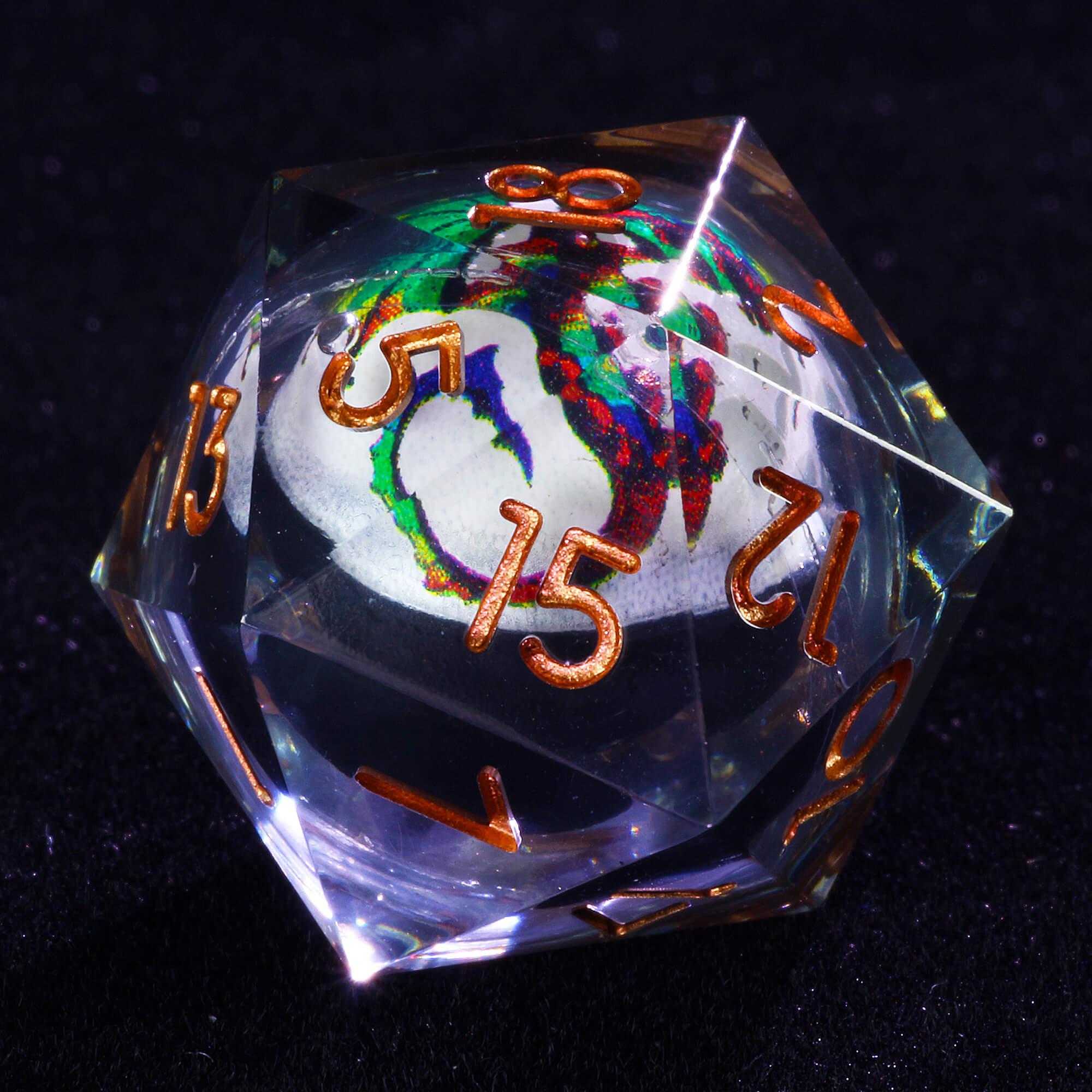 Cool 7 Polyhedral Dragon Liquid Core DD Dice Sets - Dice of Dragons