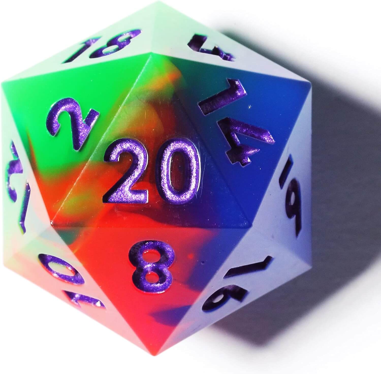 Cool 7 Sharp Edge Game Polyhedral Set Dice D and D - Ghost Light - Dice of Dragons