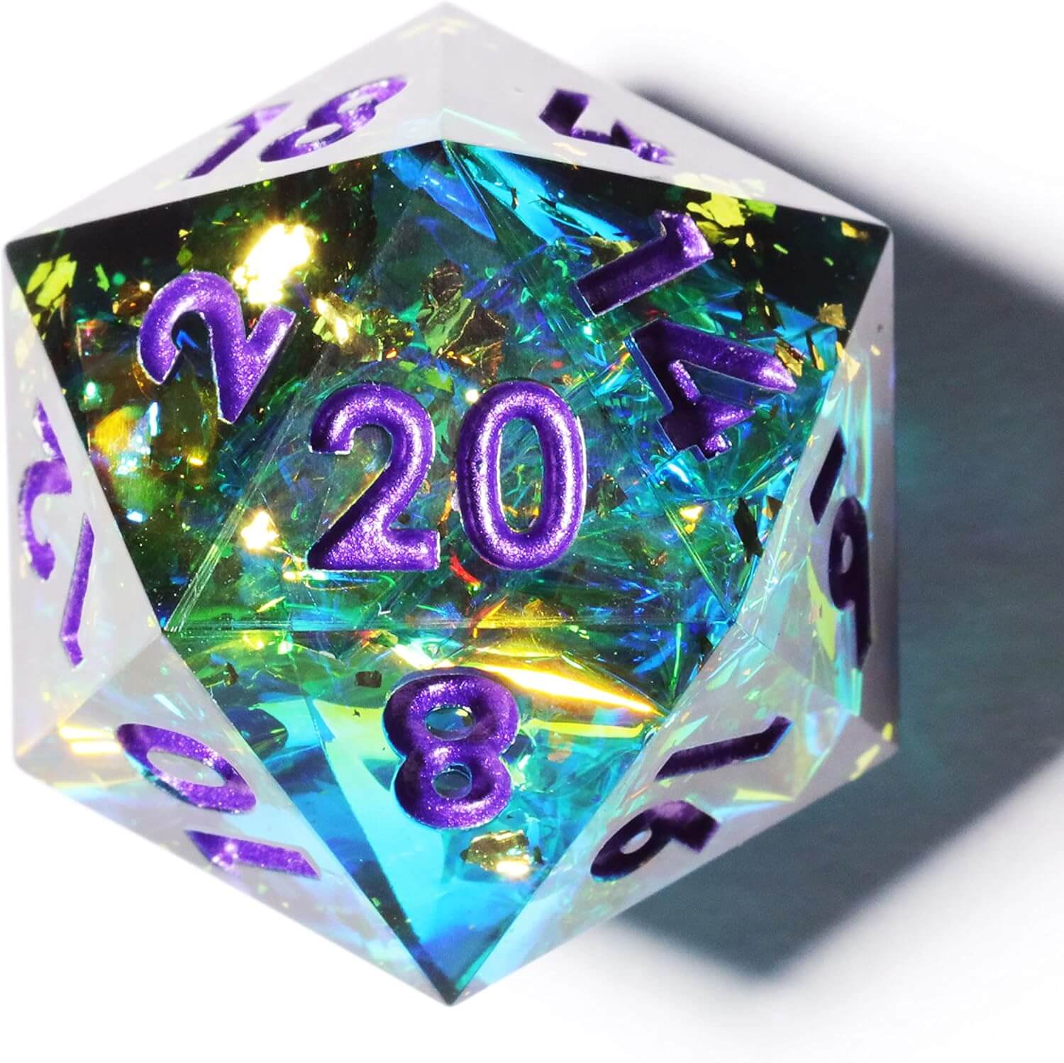 Cool 7 Sharp Edge Game Polyhedral Set Dice D and D - Turquoise - Dice of Dragons