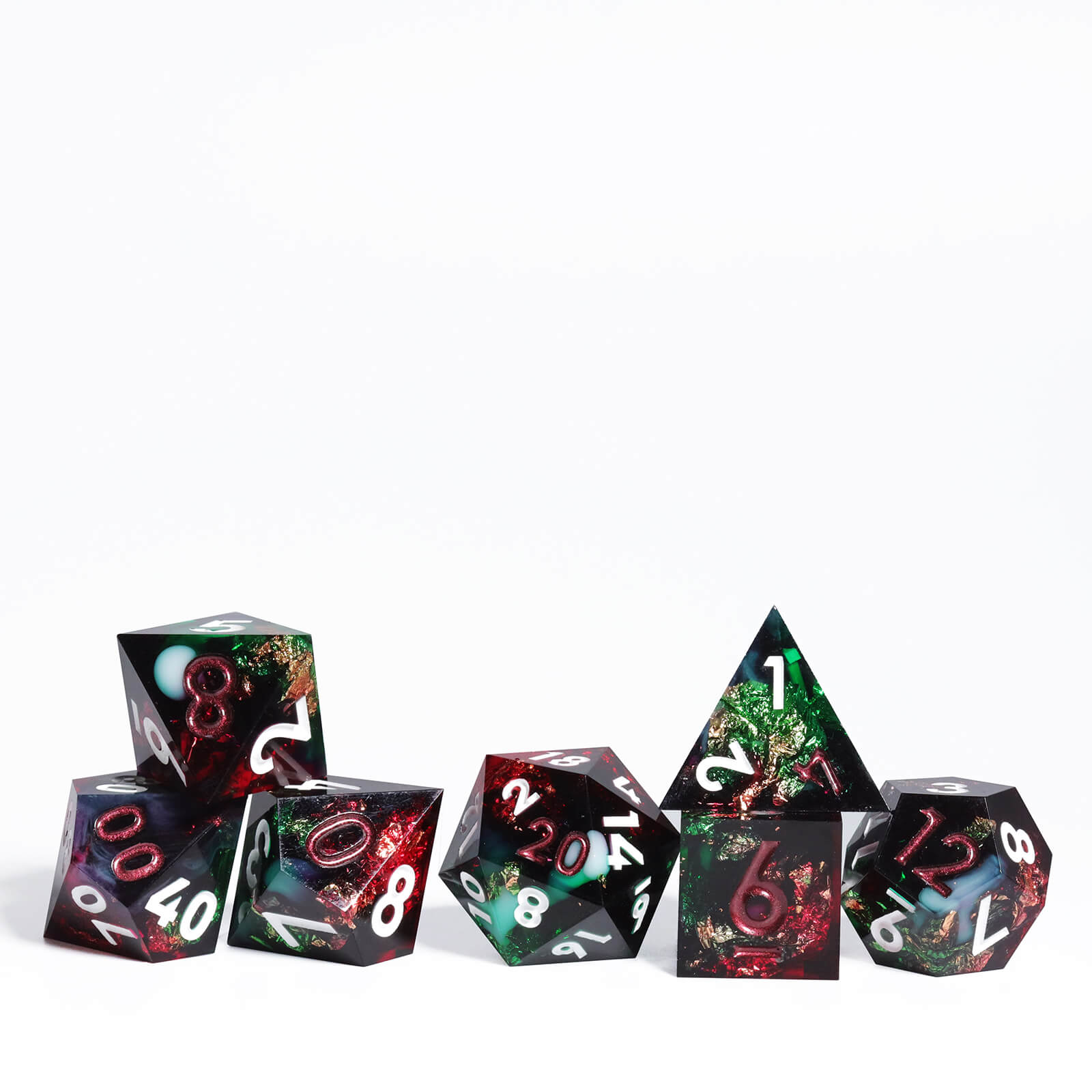 Cool 7 Sharp Edge Game Polyhedral Set Dice D and D - Abyss - Dice of Dragons