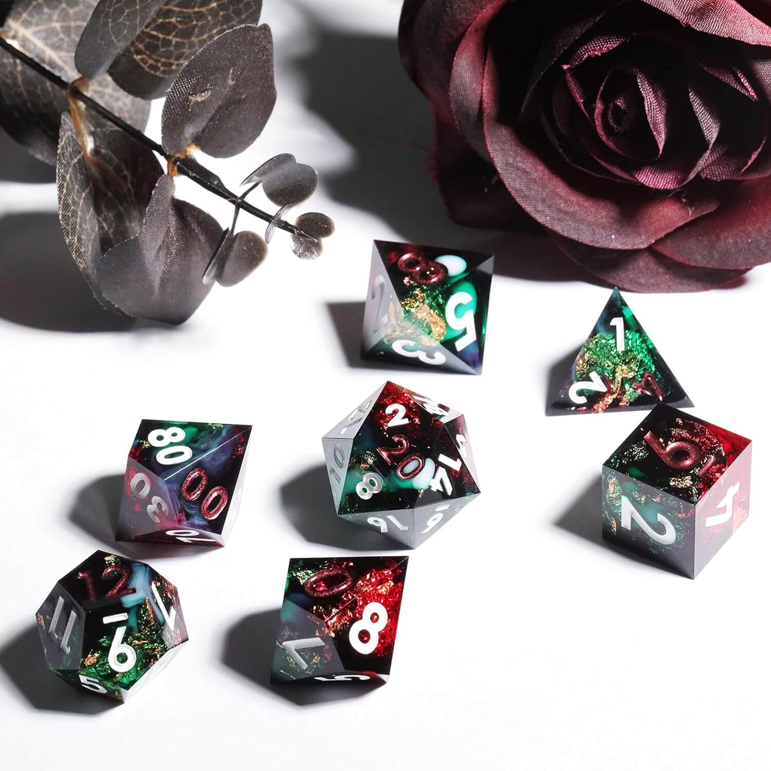 Cool 7 Sharp Edge Game Polyhedral Set Dice D and D - Abyss - Dice of Dragons