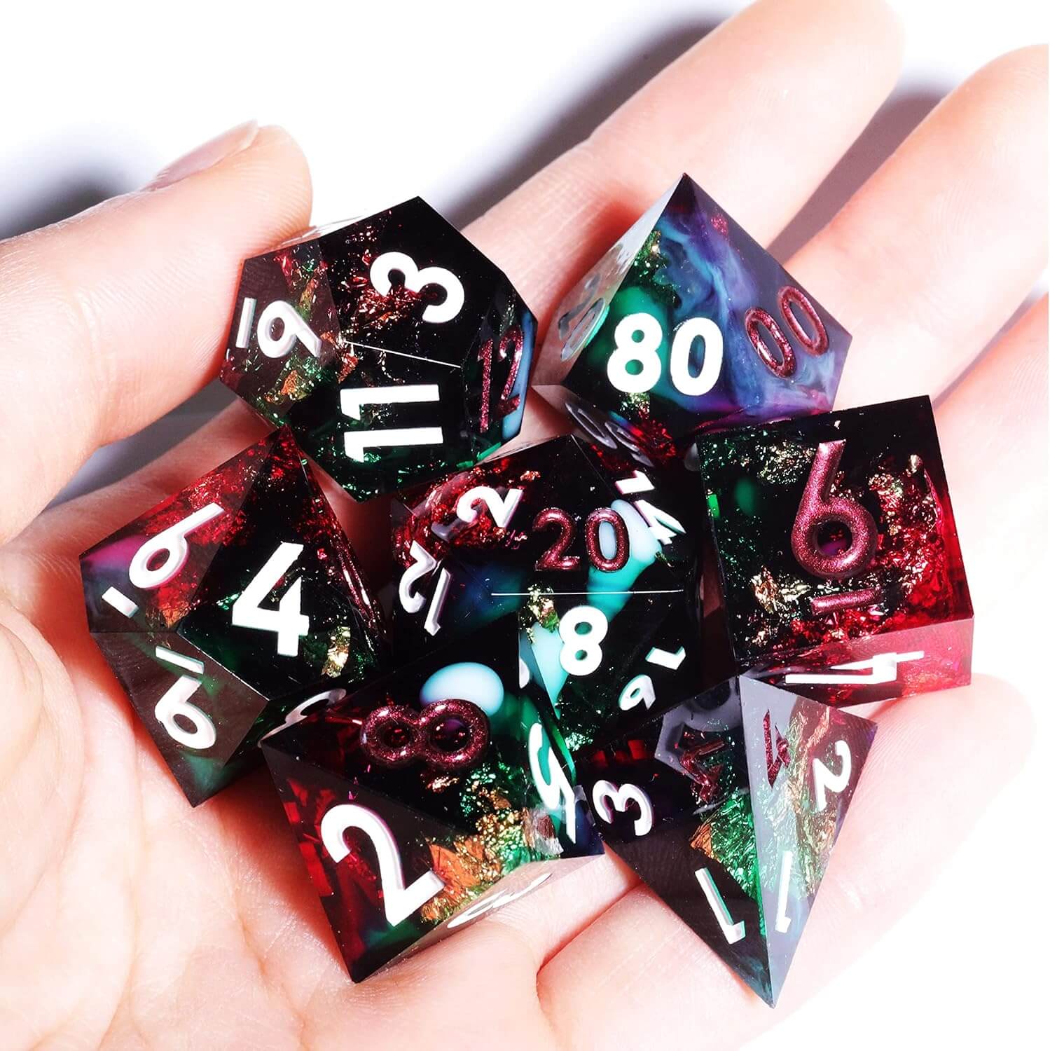 Cool 7 Sharp Edge Game Polyhedral Set Dice D and D - Abyss - Dice of Dragons