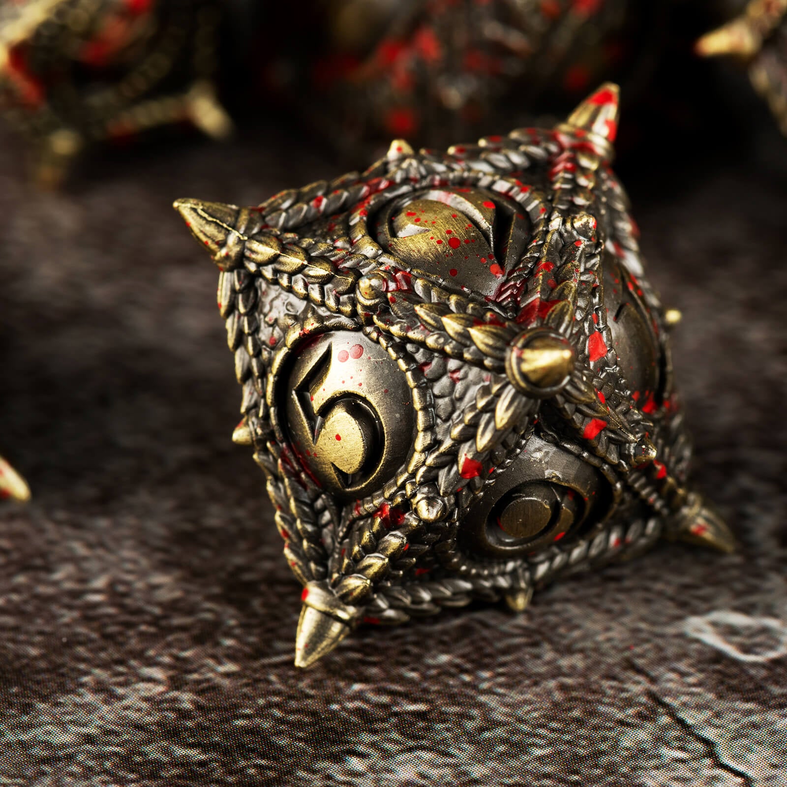 Dragon Eye Polyhedral Metal DnD Dice Sets - Ancient Bronze Blood - Dice of Dragons