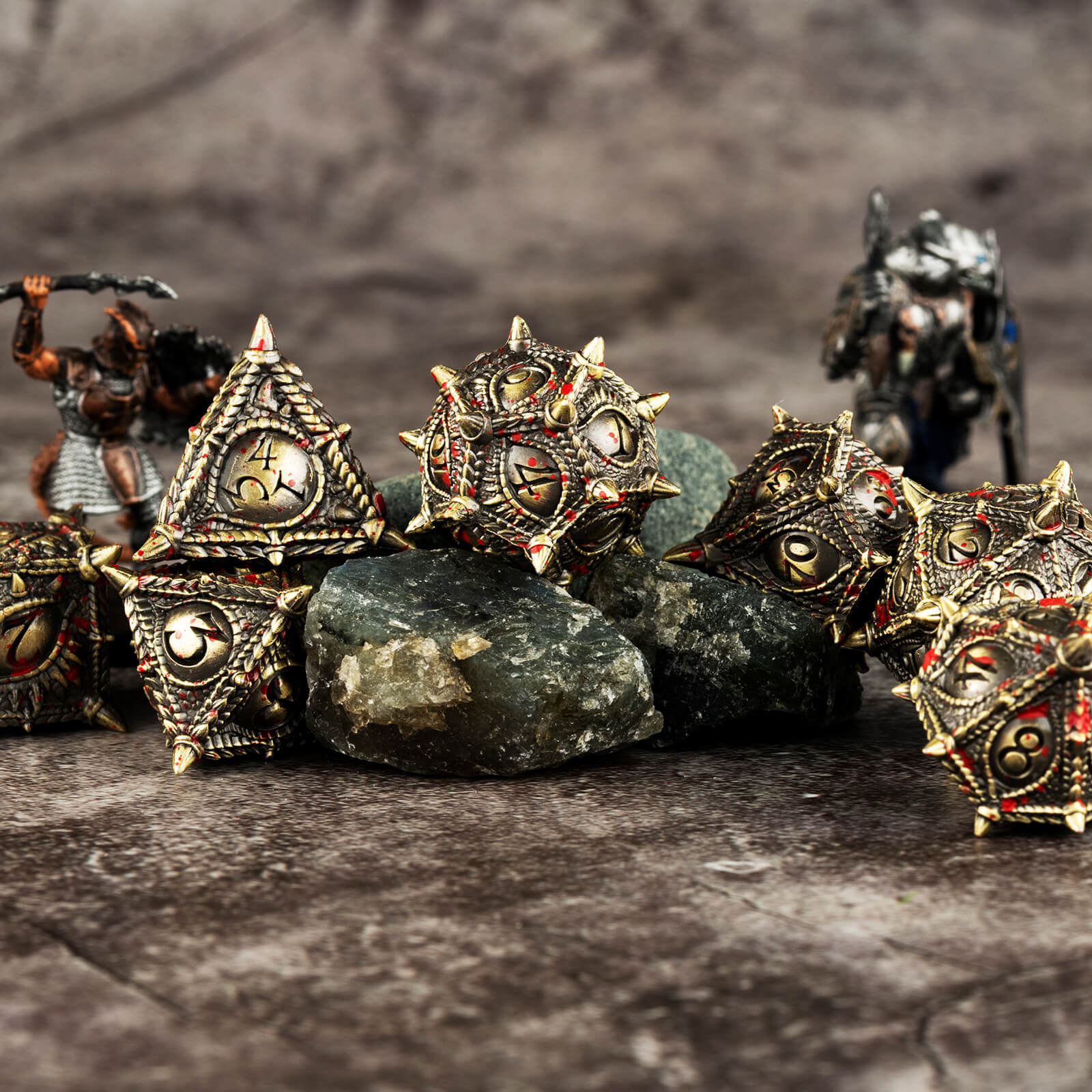 Dragon Eye Polyhedral Metal DnD Dice Sets - Ancient Bronze Blood - Dice of Dragons